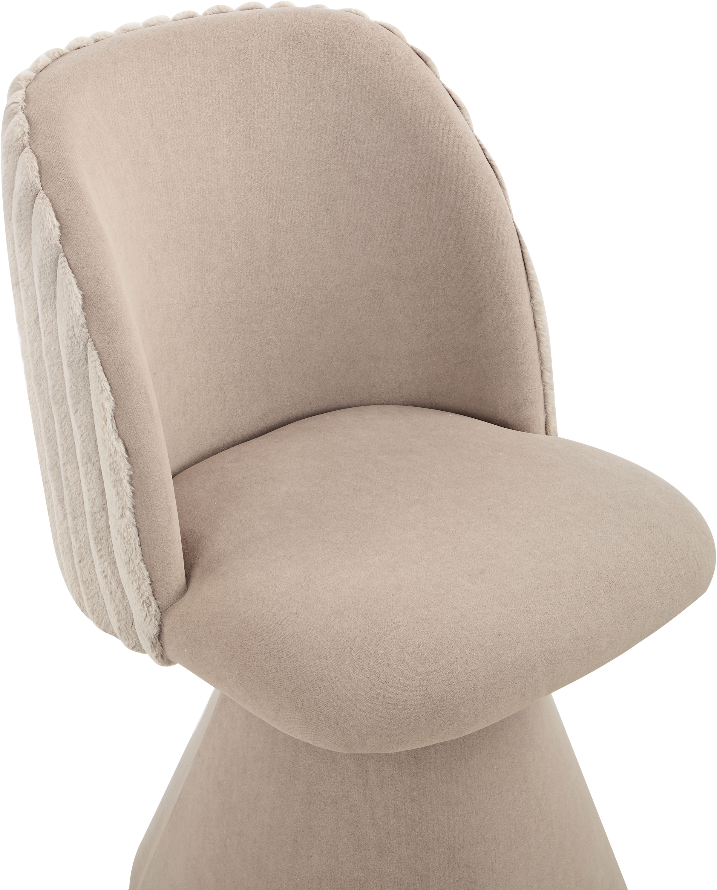 HELA Chaise de salle à manger »BARI I Drehstuhl« (Ensemble) 1 cuis360° drehbar, Polsterfuss, Materialkombi, Aussen Felloptik Innen Velvet