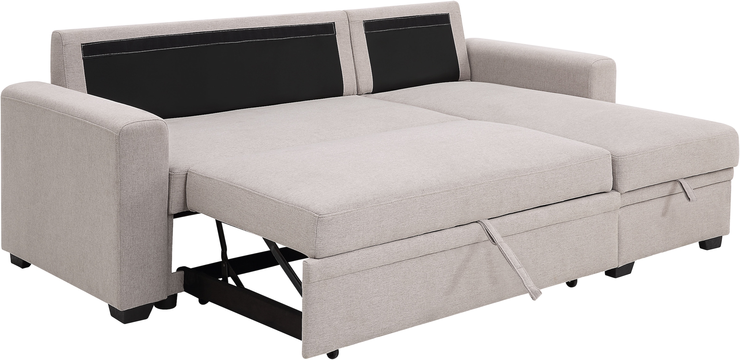 ATLANTIC home collection Ecksofa »Gerrit L-Form«, Ecksofa, Bettfunktion & Bettkasten, Recamiere rechts/links montierbar
