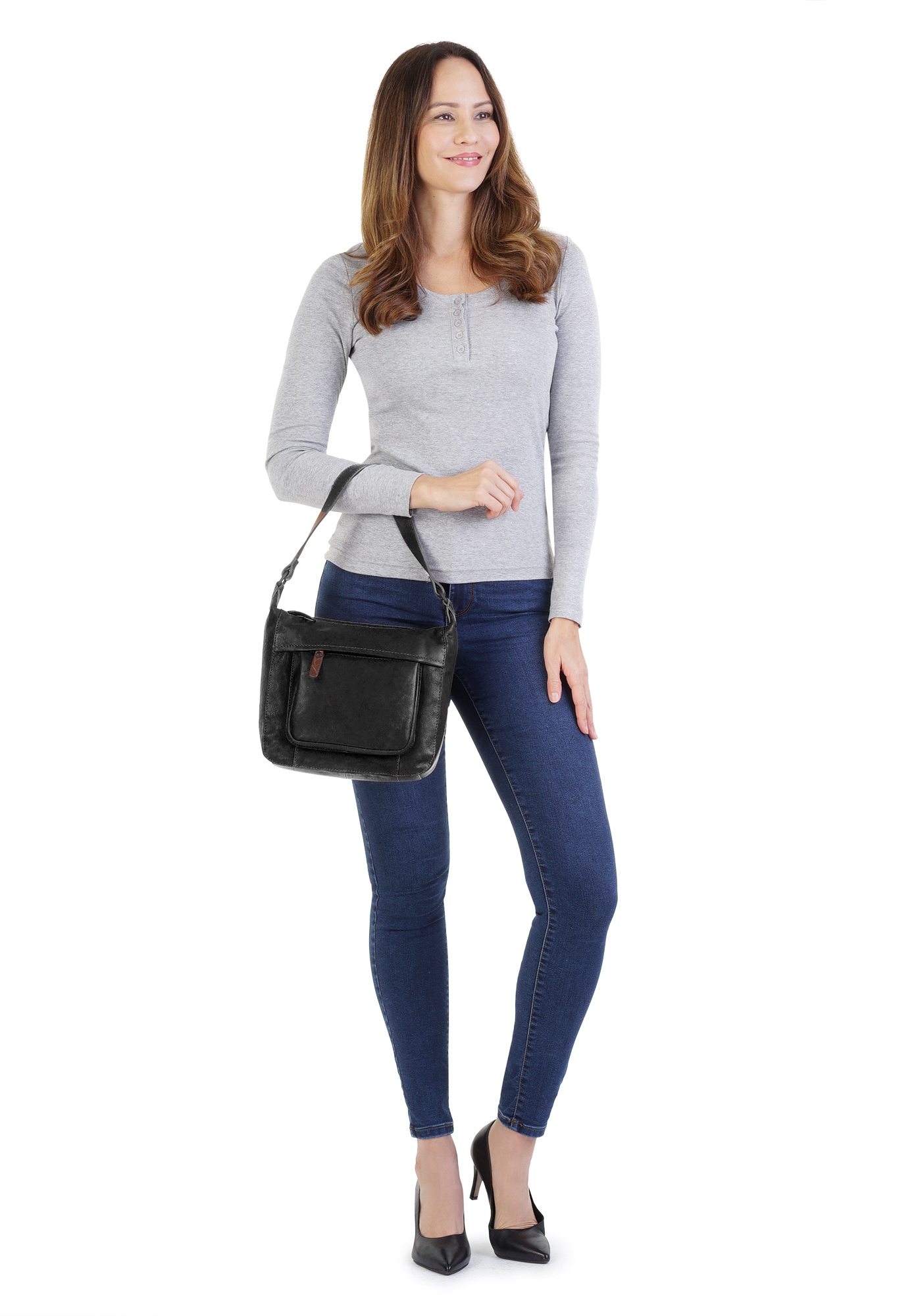 X-Zone Umhängetasche echt Leder