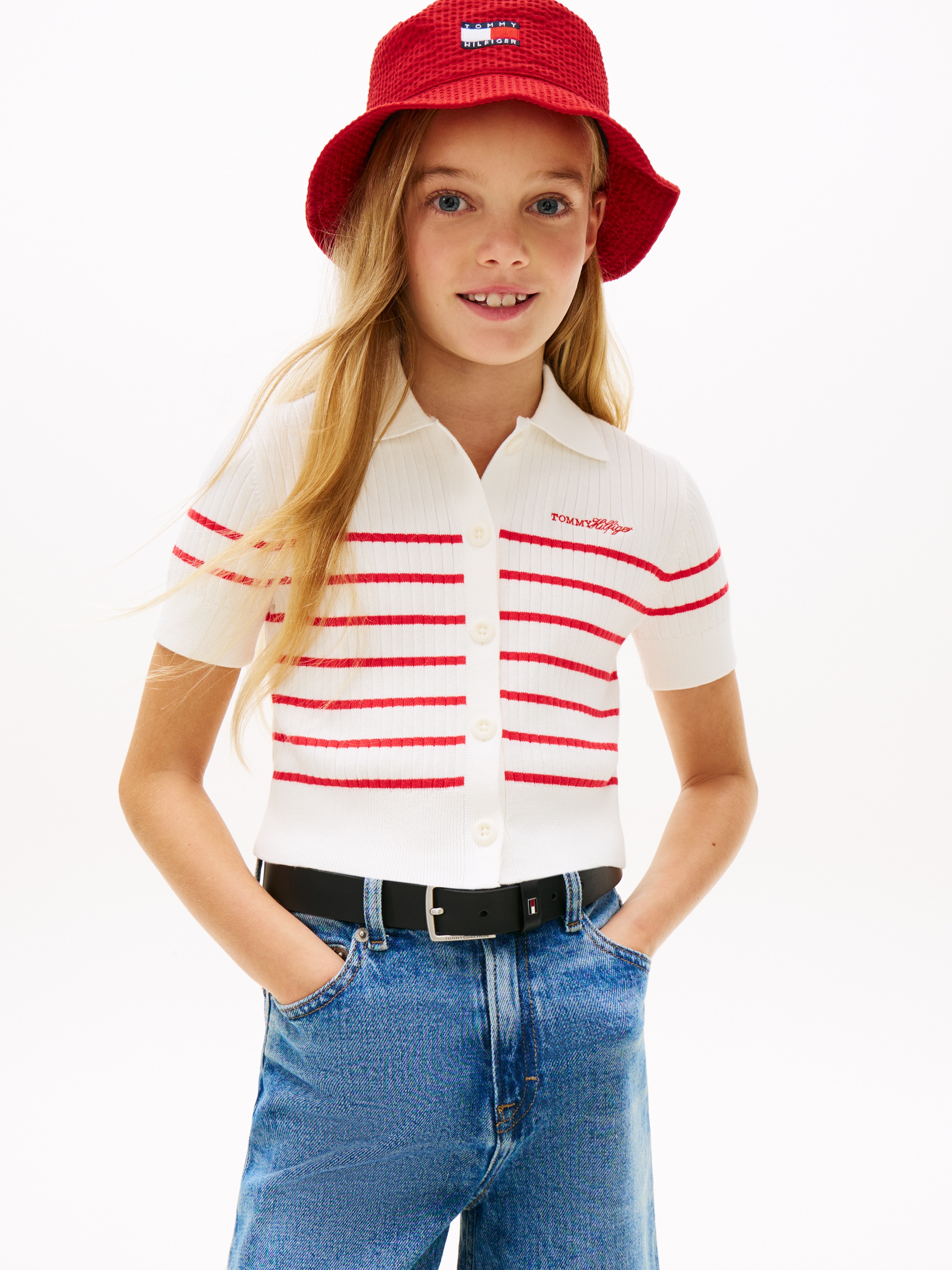 Image of Tommy Hilfiger Strickjacke "SWEATER RIB POLO SS" Kinder bis 16 Jahre, regular fit