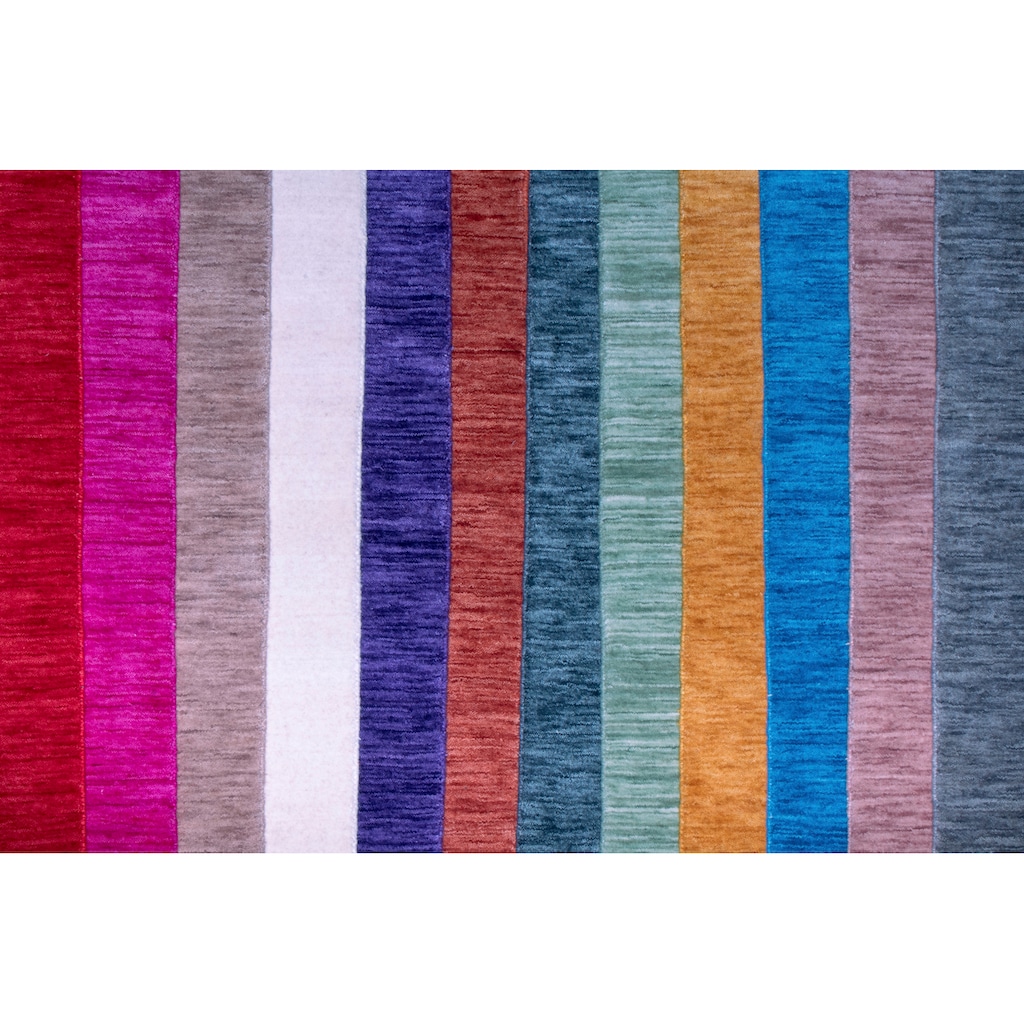 Home affaire Wollteppich »Karchau«, rechteckig, Handweb Teppich, meliert, reine Wolle, handgewebt, brilliante Farben