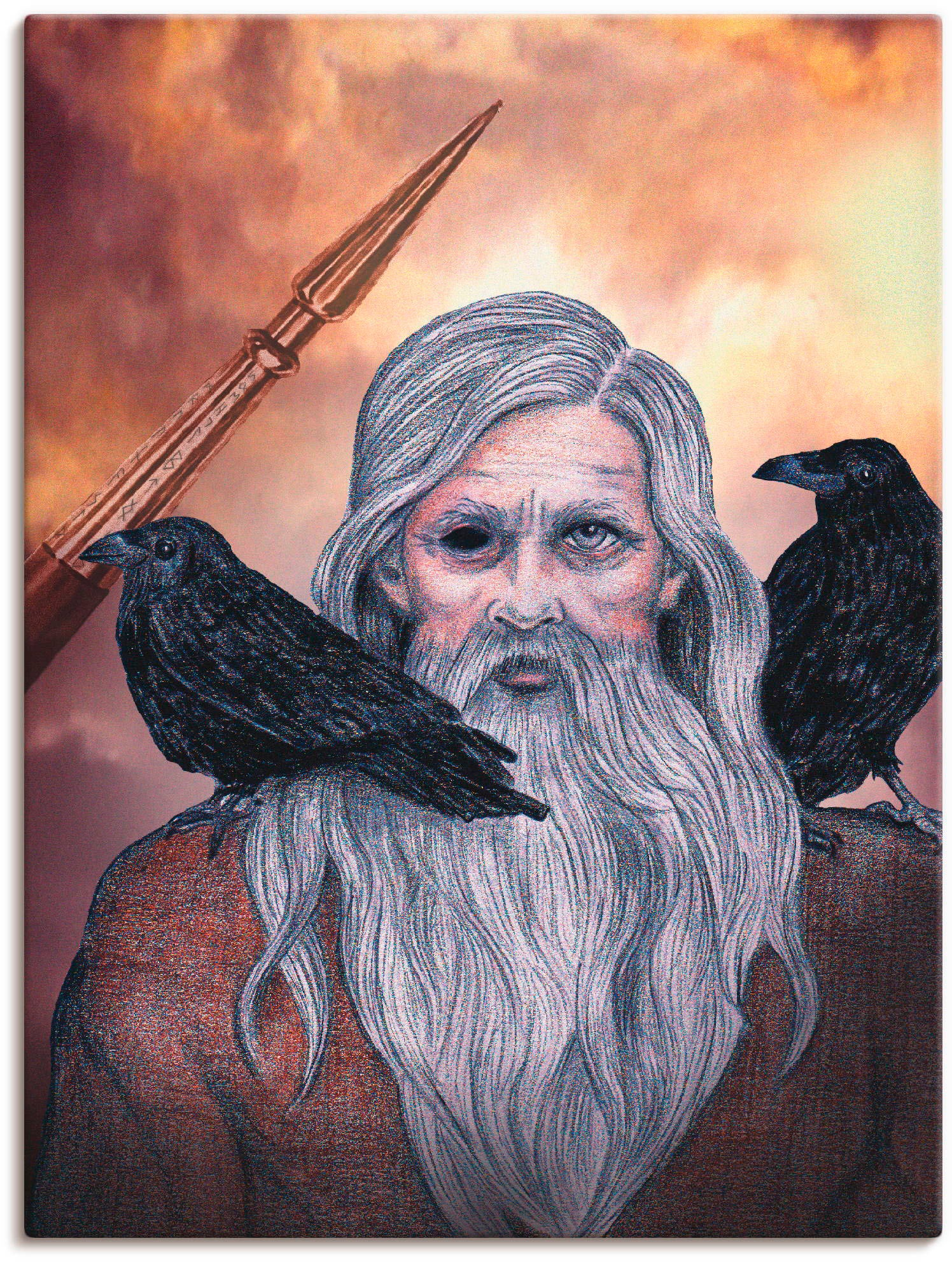 Image of Artland Wandbild »Odin«, Götter, (1 St.), in vielen Grössen & Produktarten -Leinwandbild, Poster, Wandaufkleber / Wandtattoo auch für Badezimmer geeignet bei Ackermann Versand Schweiz