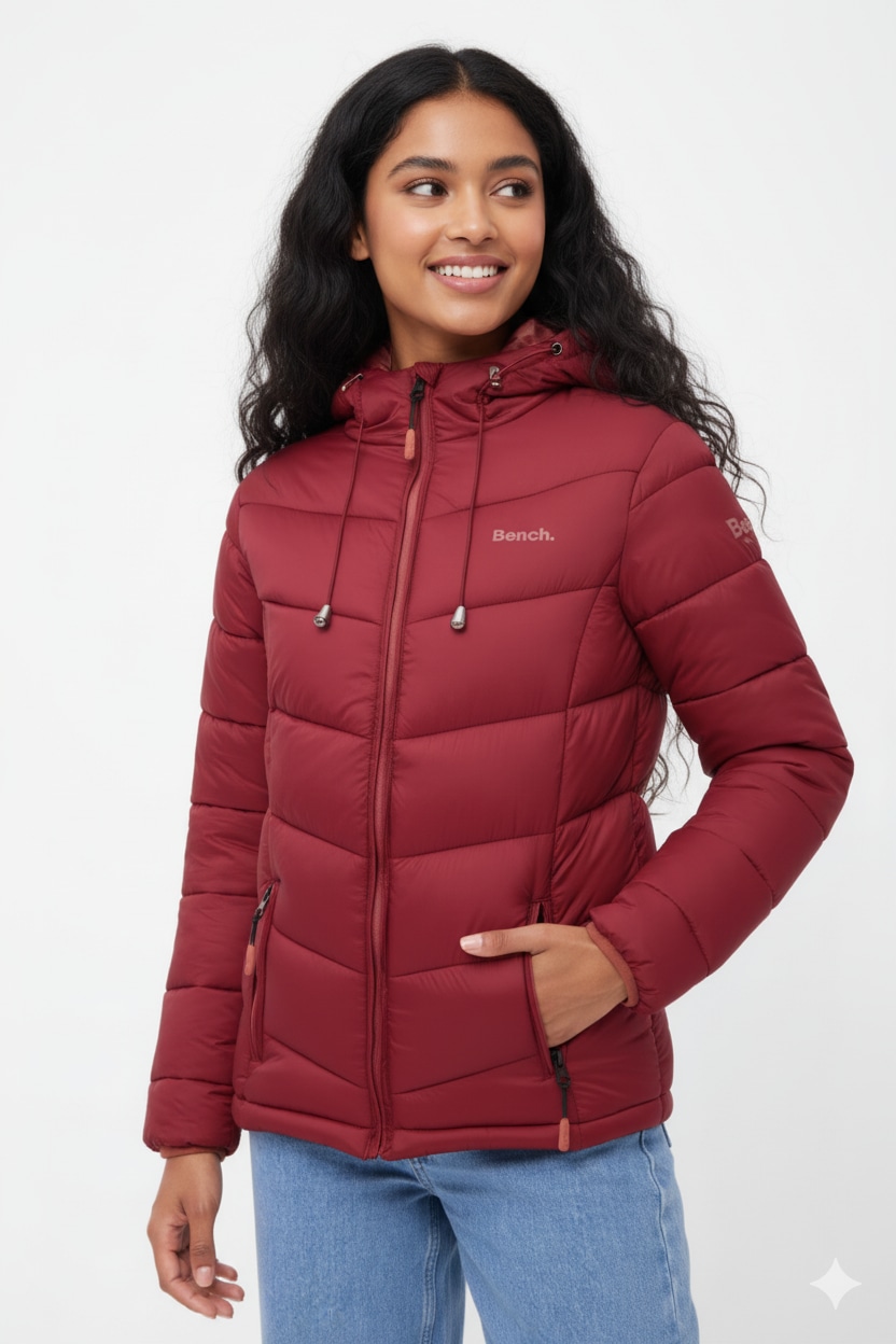 Image of Bench. Steppjacke "JIYRA" mit Kapuze leichte, taillierte Übergangsjacke mit breiter Steppung und Kapuze