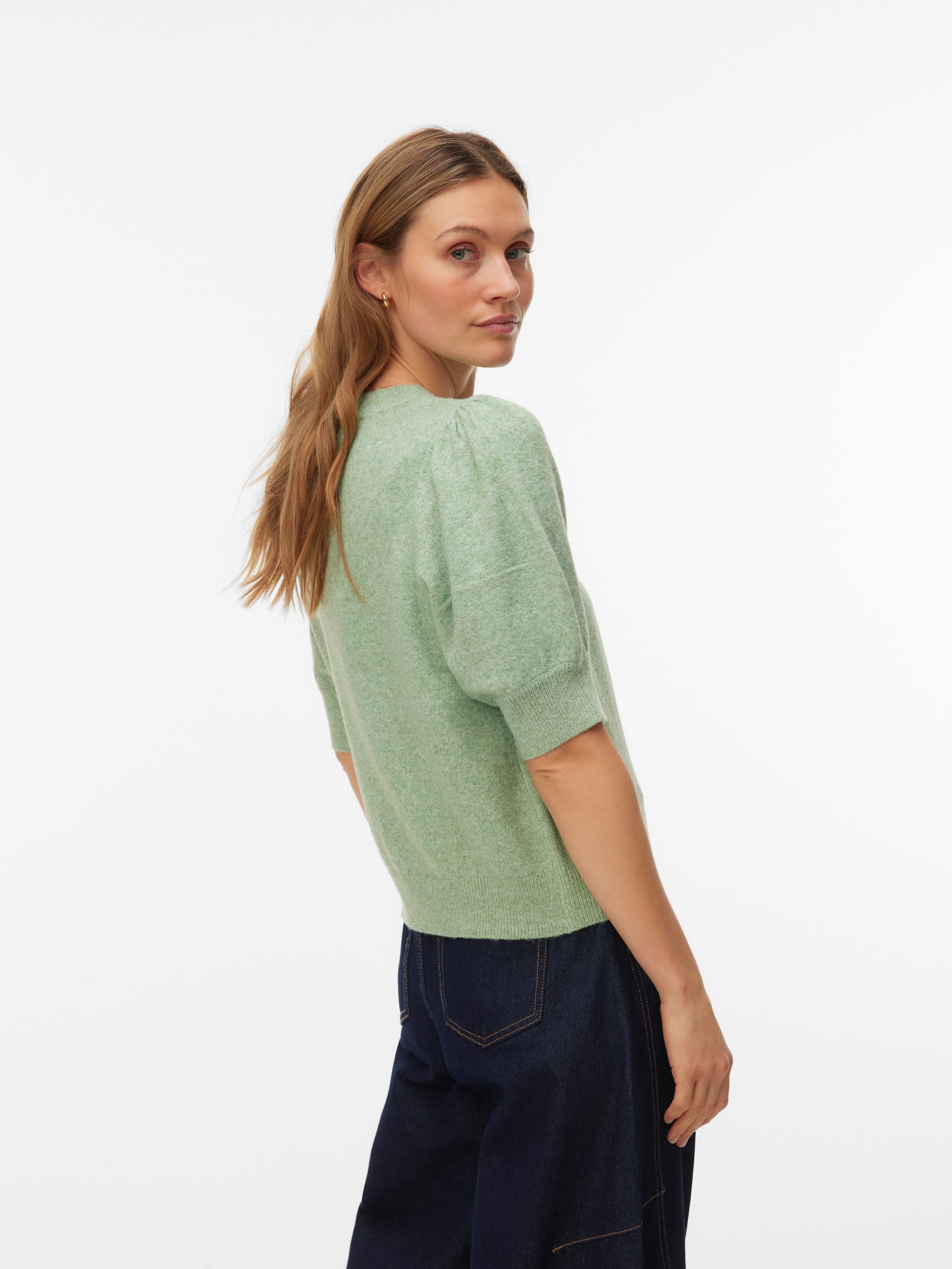 Vero Moda Rundhalspullover »VMDOFFY 2/4 O-NECK PULLOVER GA NOOS« Materialmix, regular fit