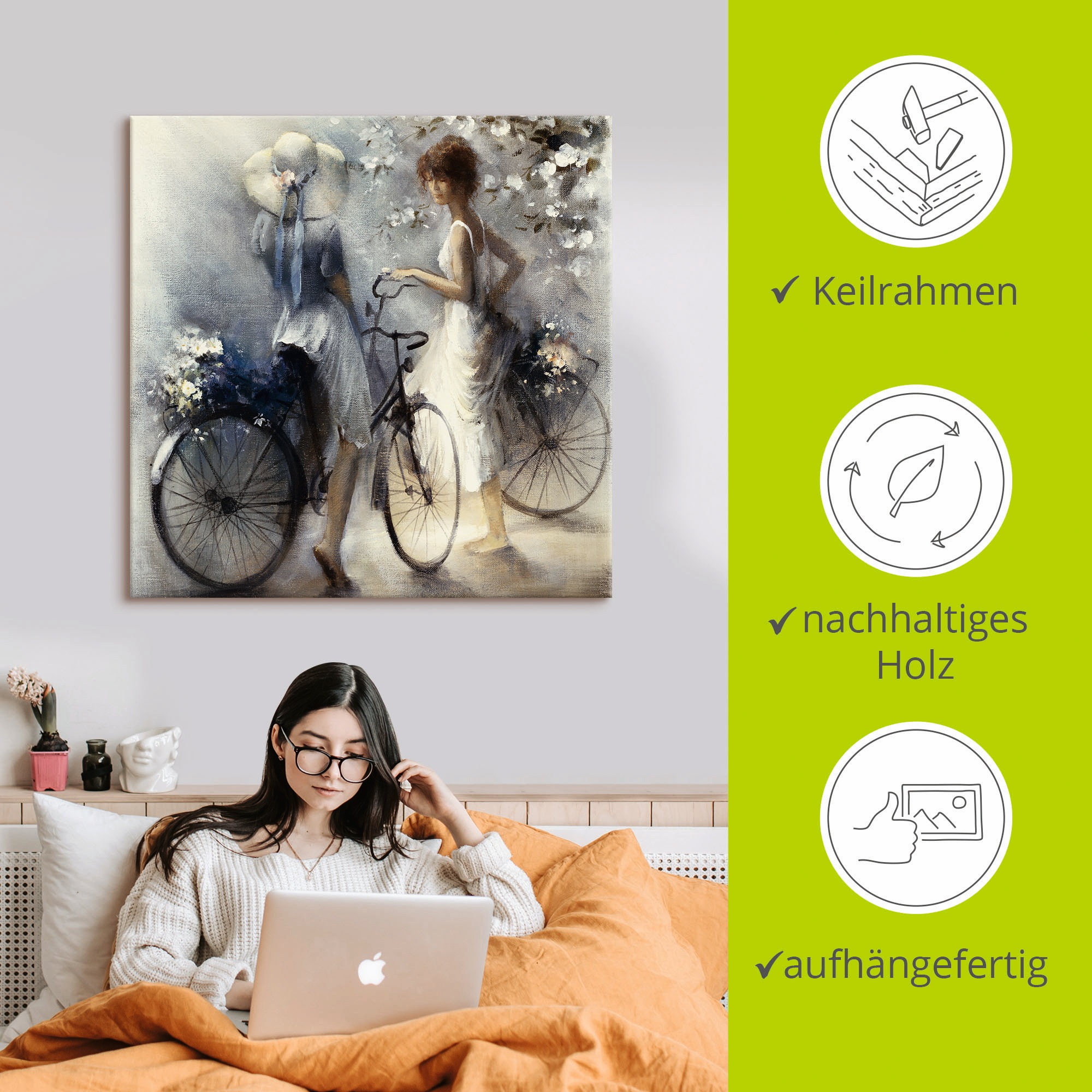 Artland Wandbild »Frühling III«, Frau, (1 St.), als Leinwandbild, Poster, Wandaufkleber in verschied. Grössen