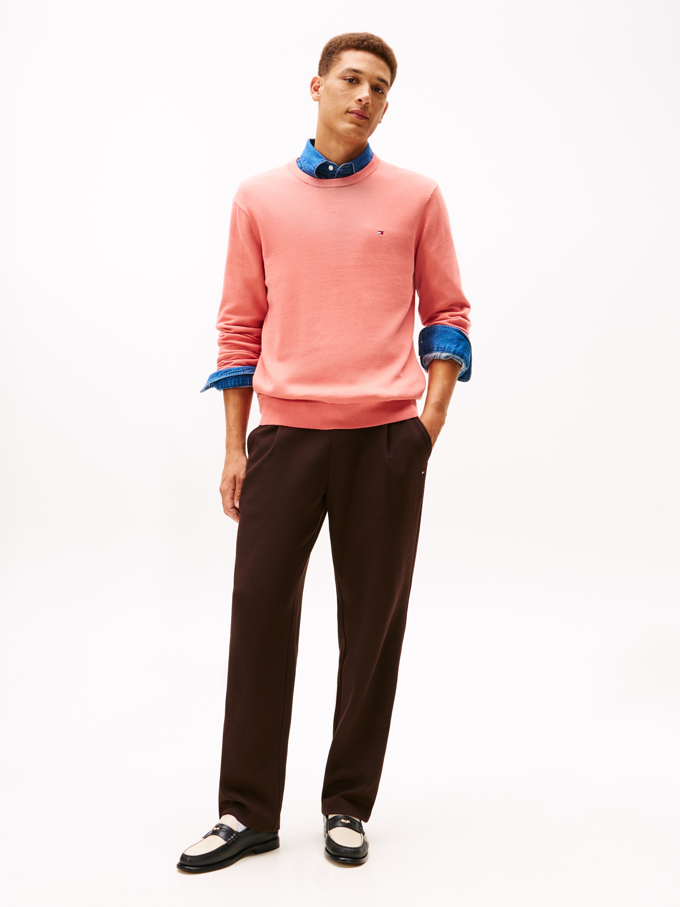 Tommy Hilfiger Pull à col rond »ESSENTIAL COTTON« mode premium col rond coupe régulière