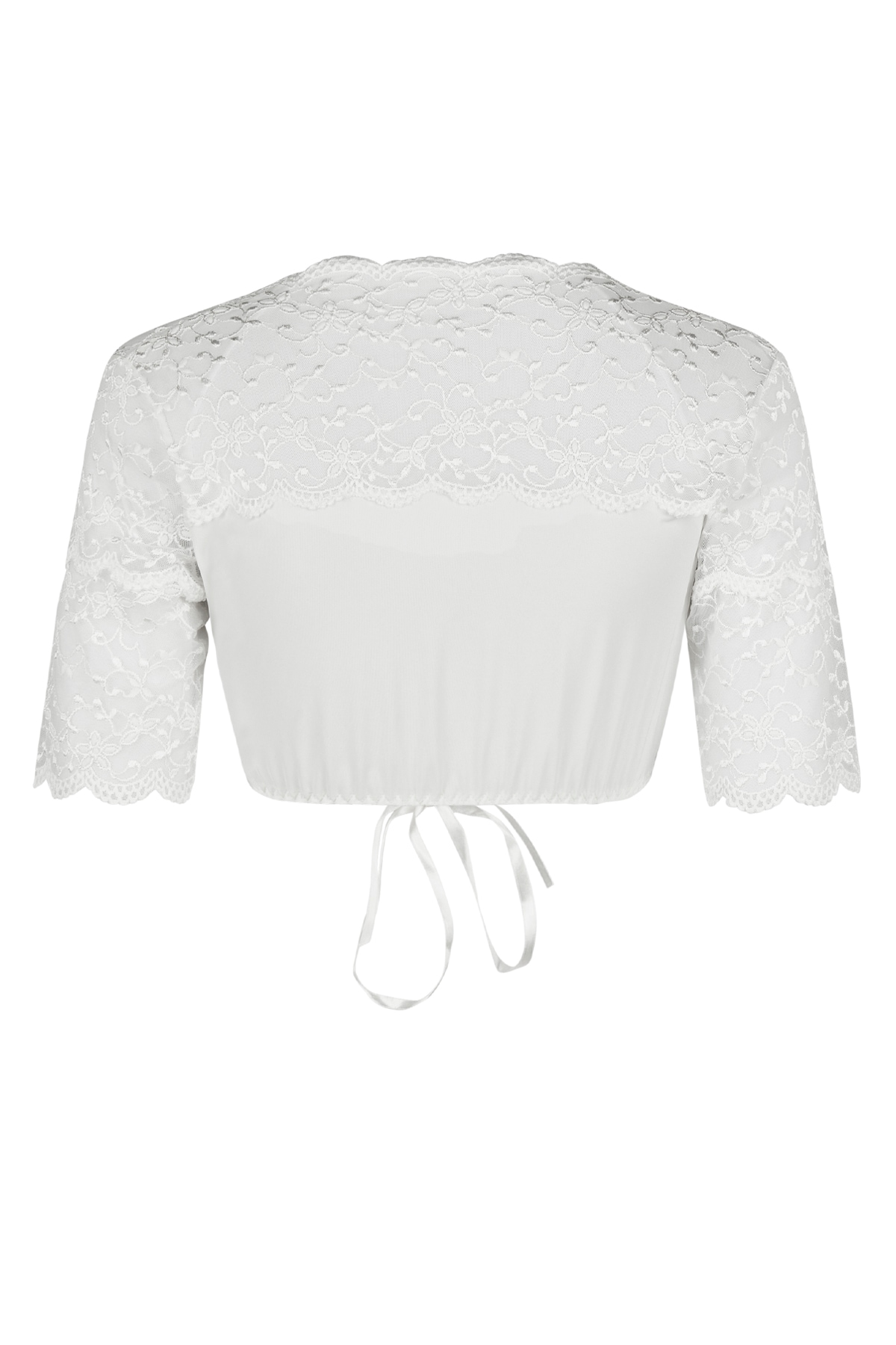 Nina Von C. Blouse de dirndl V-Ausschnitt, Spitze, bauchfrei, Kurzarm, Schnürung vorne