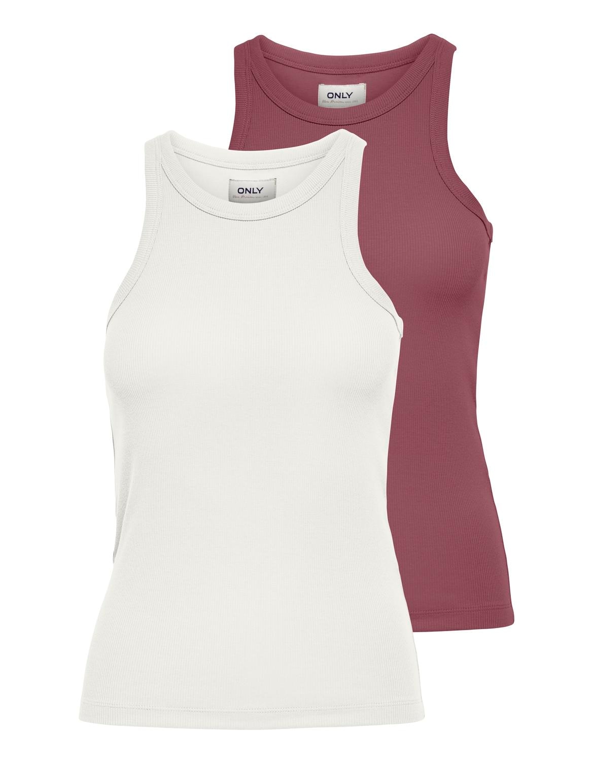 Image of ONLY Tanktop "ONLLINDSAY TANK TOP 2 PACK" Packung, 2 tlg. Baumwollmischung
