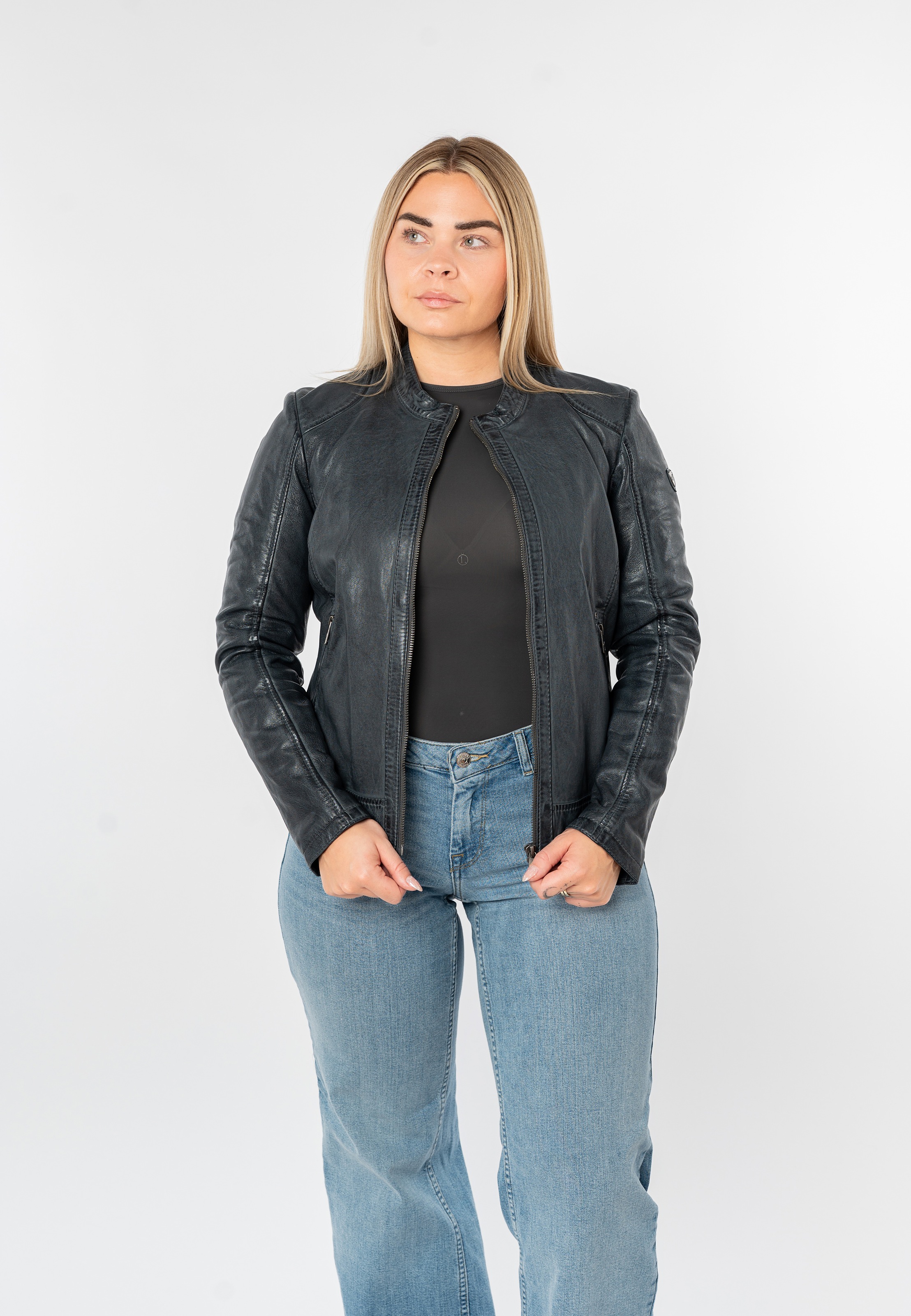 Mauritius Veste en cuir »MWYouvie« mit Stehkragen