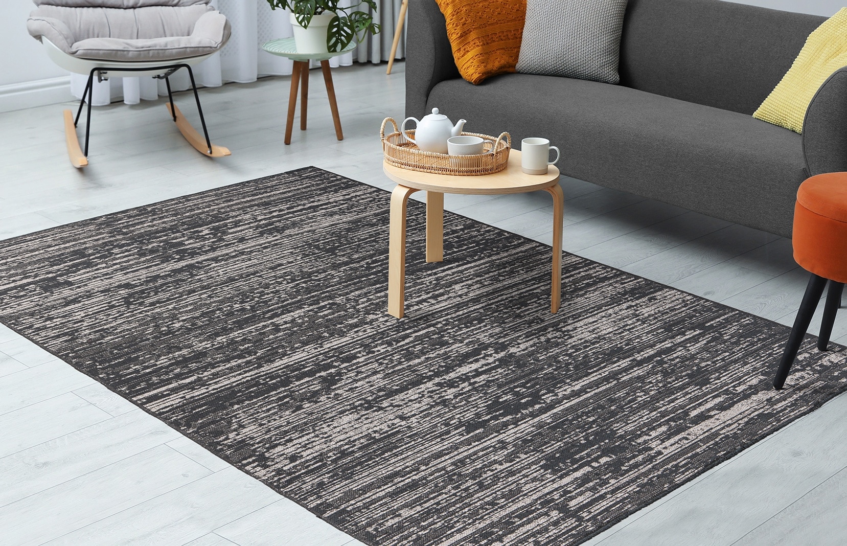 Image of Kayoom Teppich "Kalea 125" rechteckig 8 mm Höhe Flachgewebeteppich mit Relief-Design, Used-Look, moderne Farben