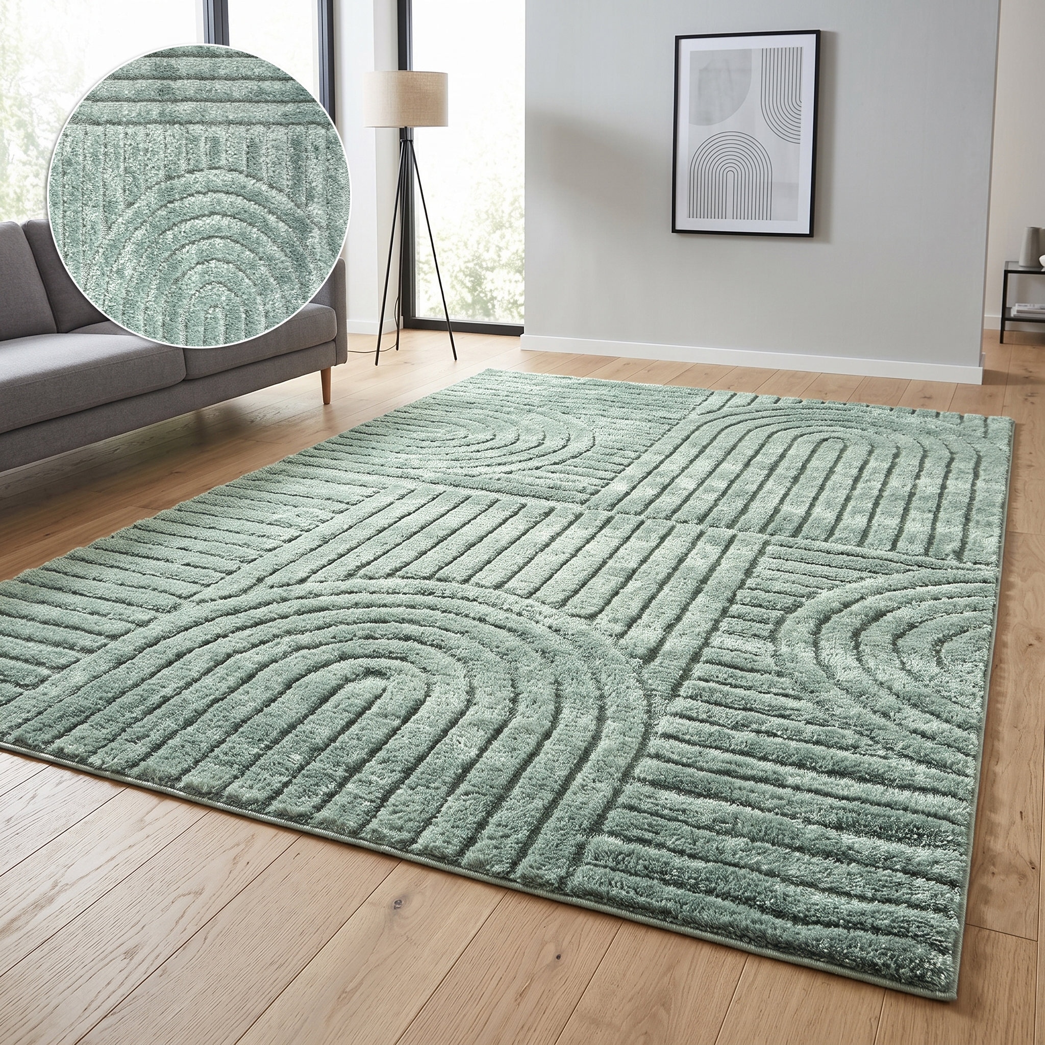 Image of GOODproduct Teppich "Jonne, Boho-Design, Scandi, Designteppich" rechteckig 20 mm Höhe Hoch-Tief, 3D Optik, skandinavischer Stil, Wohnzimmer, Schlafzimmer