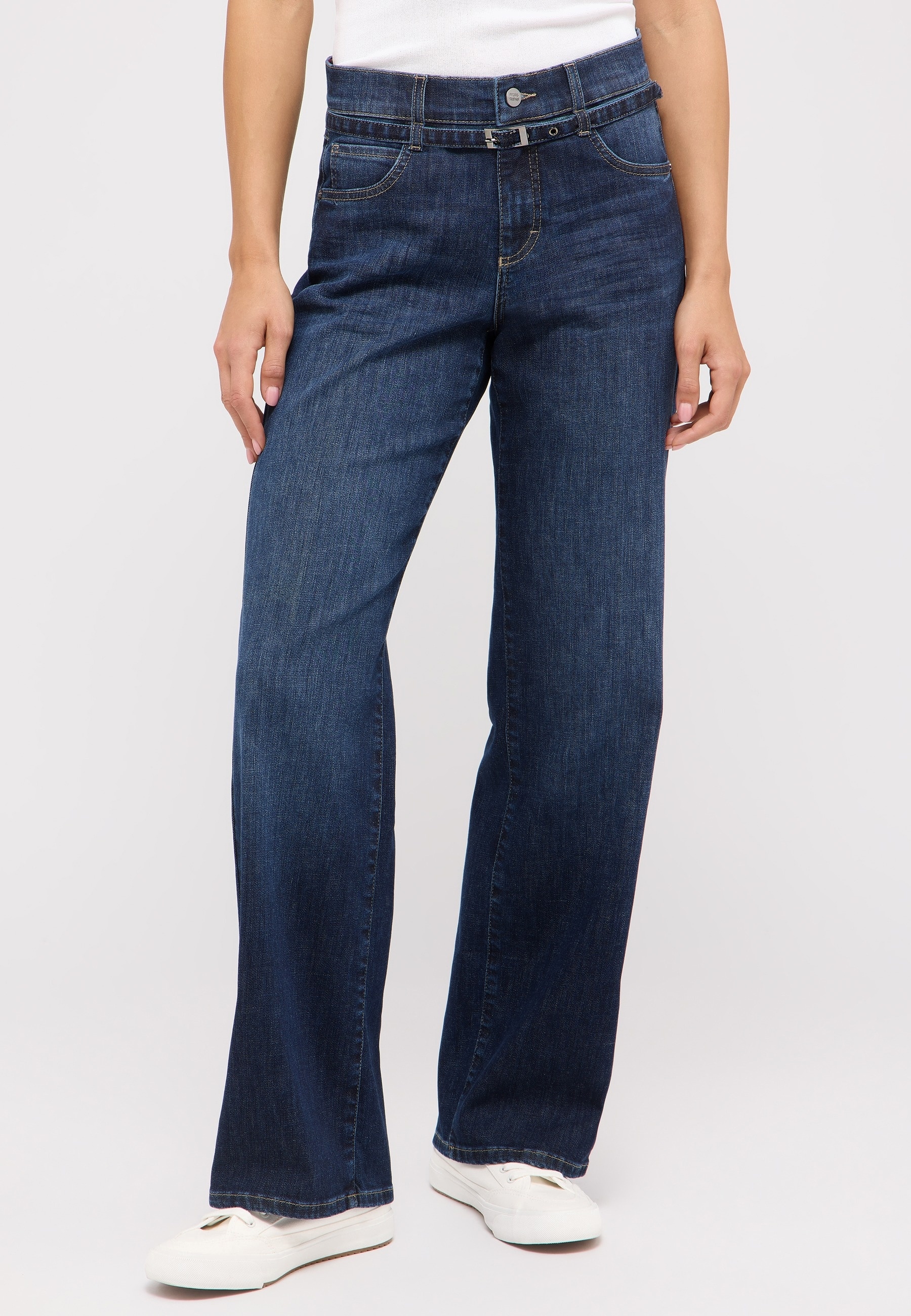 Image of ANGELS Relax-fit-Jeans "LIZ CITY" weite Passform, mit integriertem Gürtel, aus Baumwollmischung