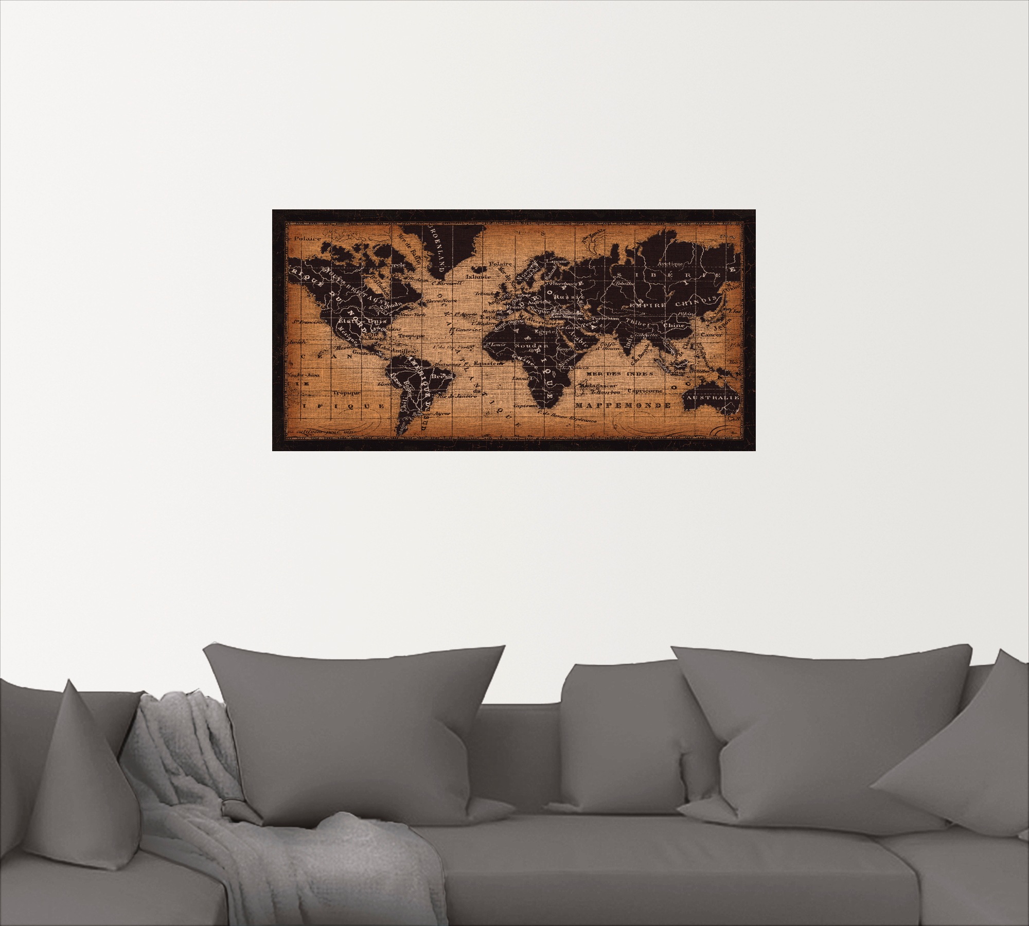 Artland Wandbild »Alte Weltkarte«, Landkarten, (1 St.), als Leinwandbild, Poster, Wandaufkleber in verschied. Grössen