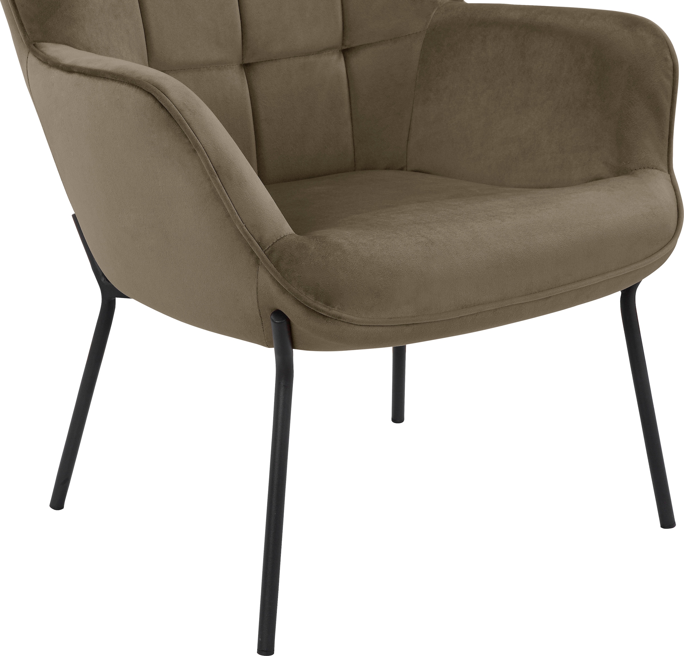 GOODproduct Fauteuil lounge »Luukas, Ohrensessel mit Metallbeinen,« 1 cuis tlg. Stoff recyceltes Polyester, Sitz und Rücken gepolstert, Sitzhöhe 46 cm