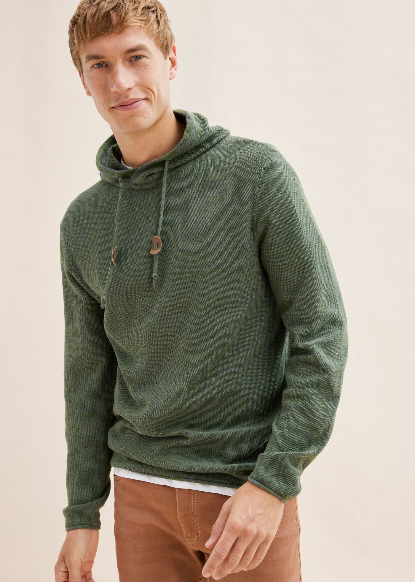 Image of bonprix Strickpullover "Kapuzenpullover mit Baumwolle" aus Baumwolle und Polyacryl, mit Kapuze, Regular Fit