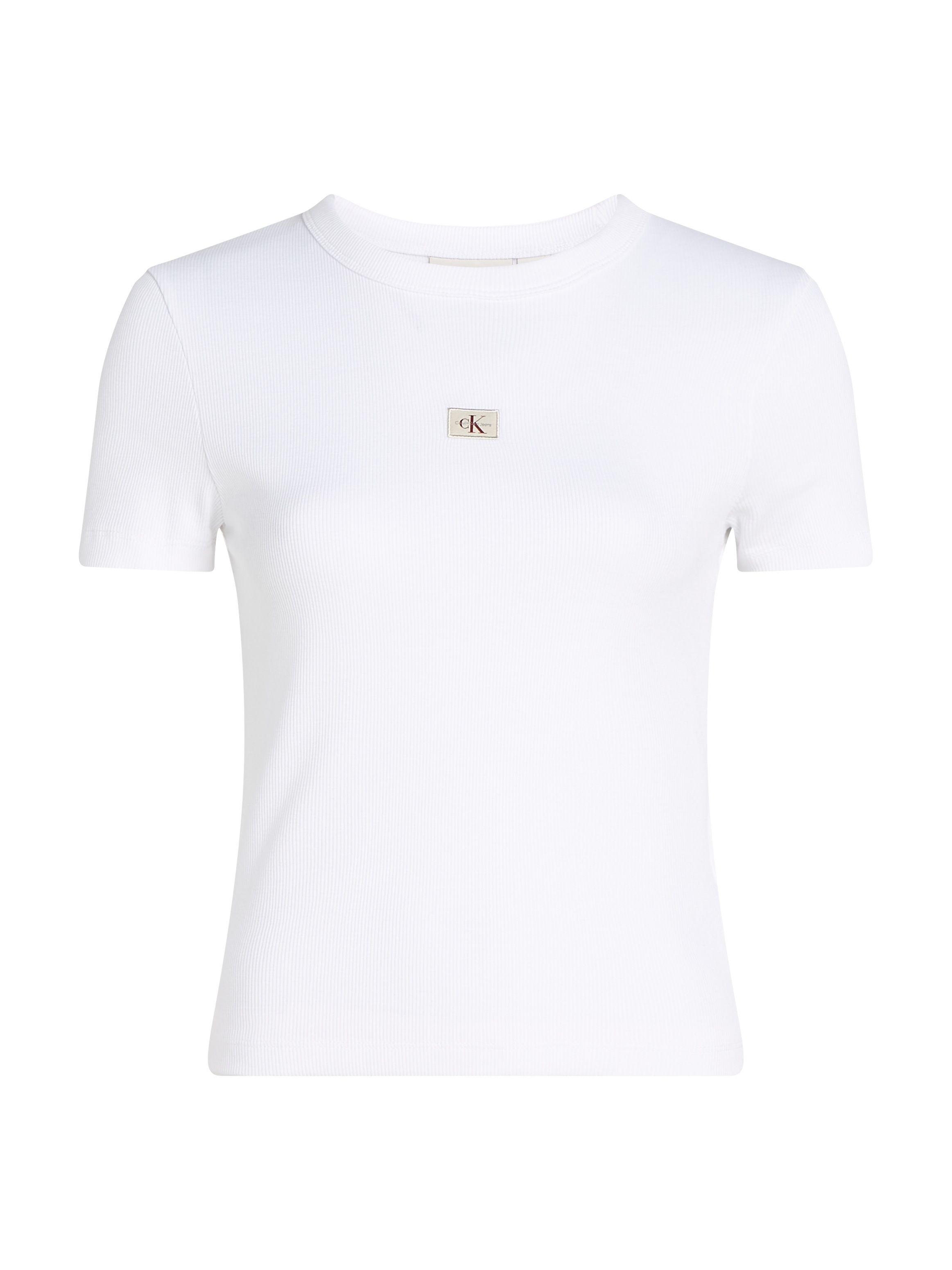 Calvin Klein Jeans T-Shirt »WOVEN LABEL RIB FITTED TEE«, mit Logo