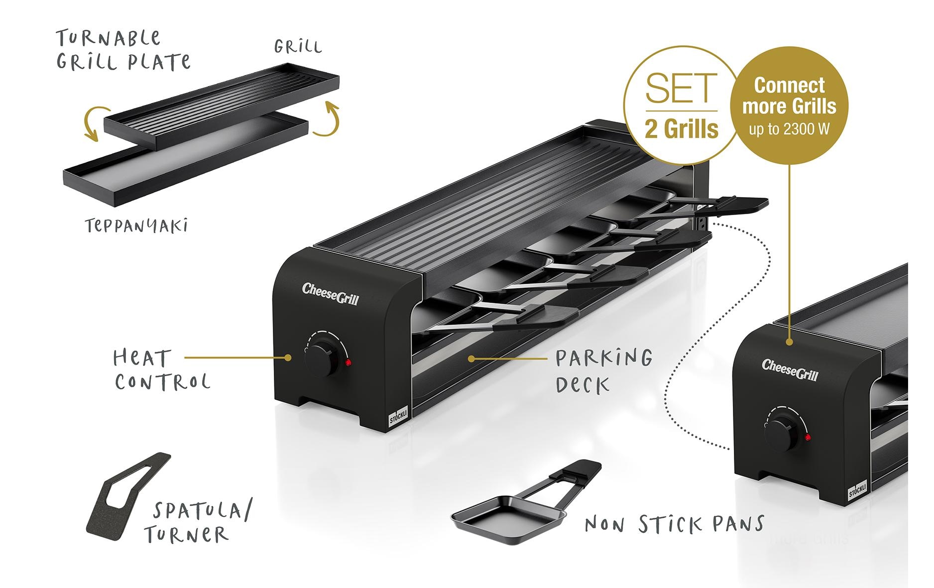 Stöckli Raclette »Stöckli CheeseGrill 4 Connect 8 Personen«