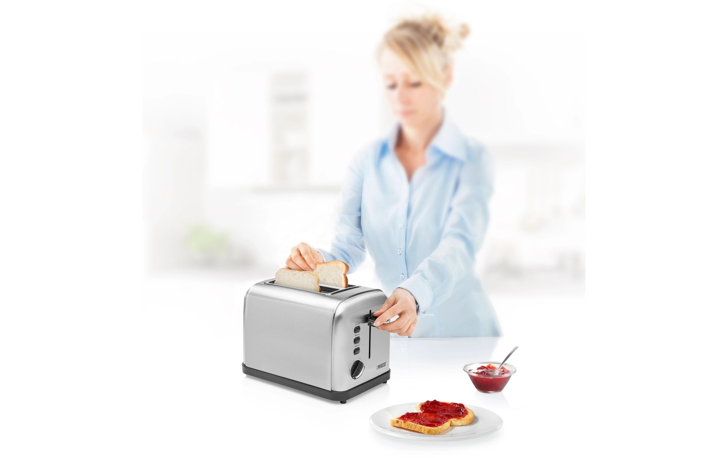 PRINCESS Toaster »Style 2 Silber«, 2 kurze Schlitze, für 2 Scheiben, 850 W
