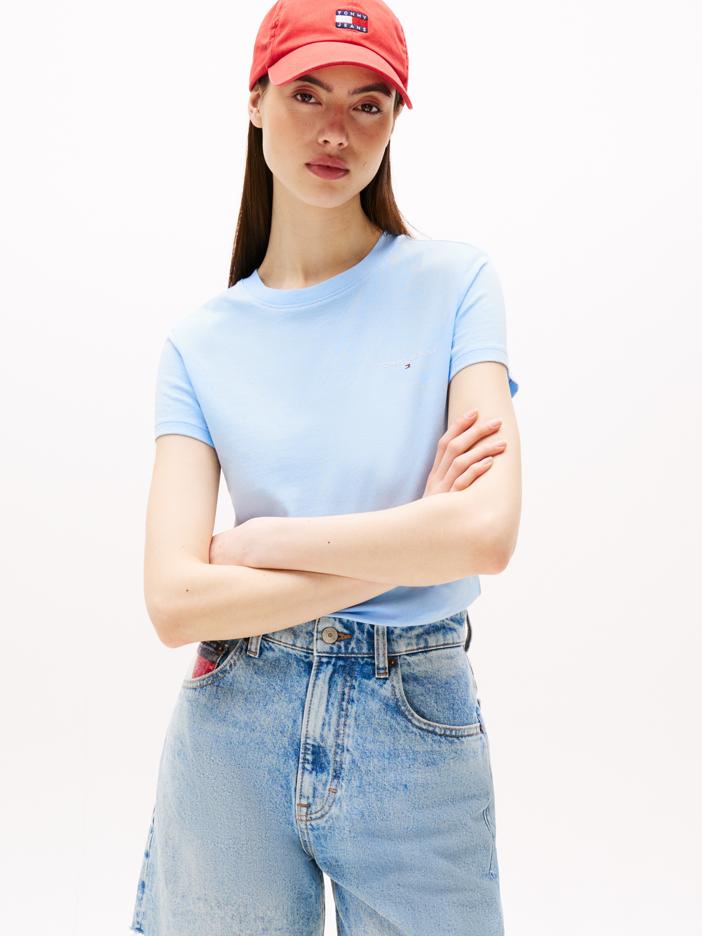 Image of Tommy Jeans Kurzarmshirt "TJW SLIM LINEAR SS TEE EXT"