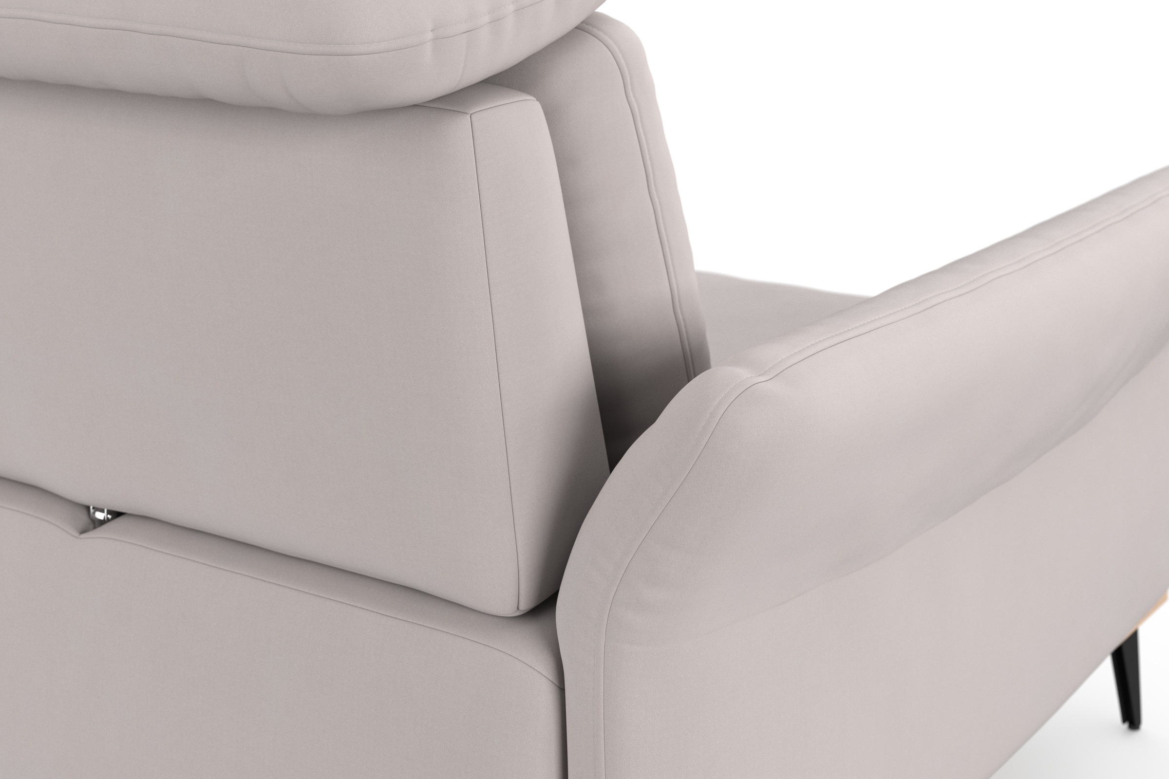 Places of Style Ecksofa »Fjord L-Form«, massiv, wahlweise mit Armlehnfunktion, Kopf- Sitztiefenverstellung