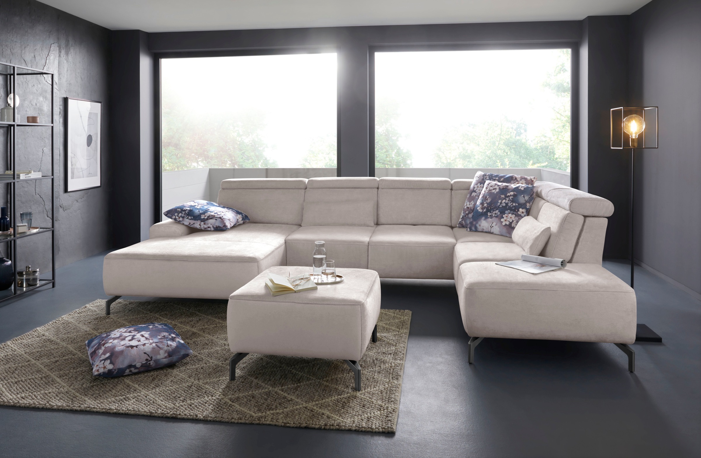 sit&more Hocker »Gizeh«, Fusshöhe 15 cm, wahlweise in 2 unterschiedlichen Fussfarben
