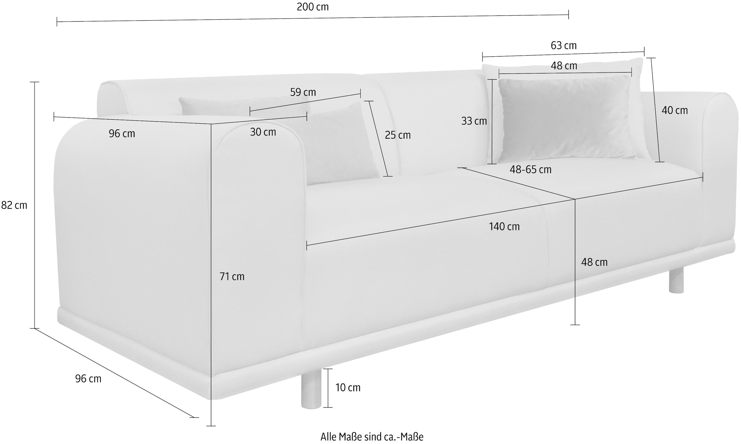 andas 2-Sitzer »Maroon«, in skandinavischem Design, mit losen Kissen