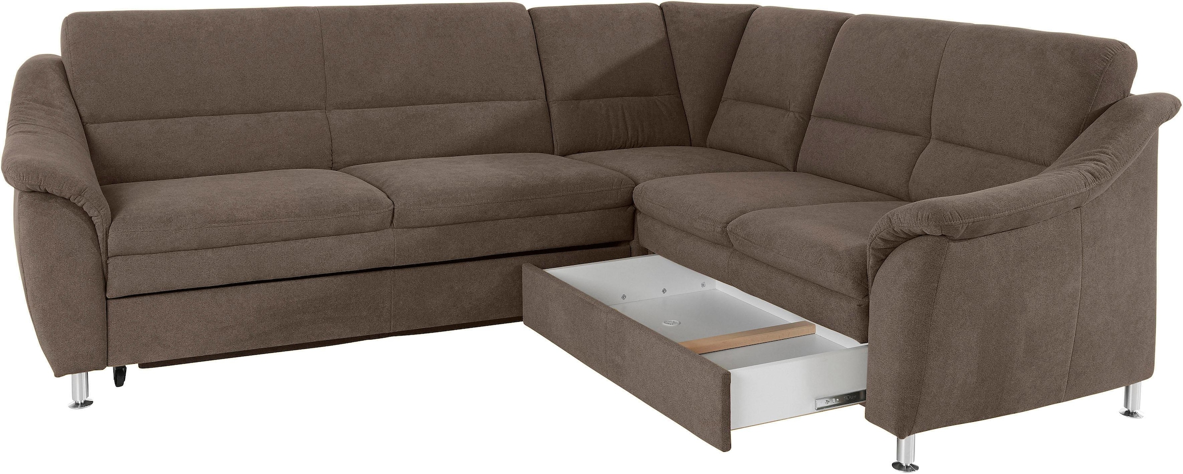 Places of Style Ecksofa »Cardoso L-Form«, Federkern, wahlweise mit Bett, Schubkasten, teilweise Relaxfunktion