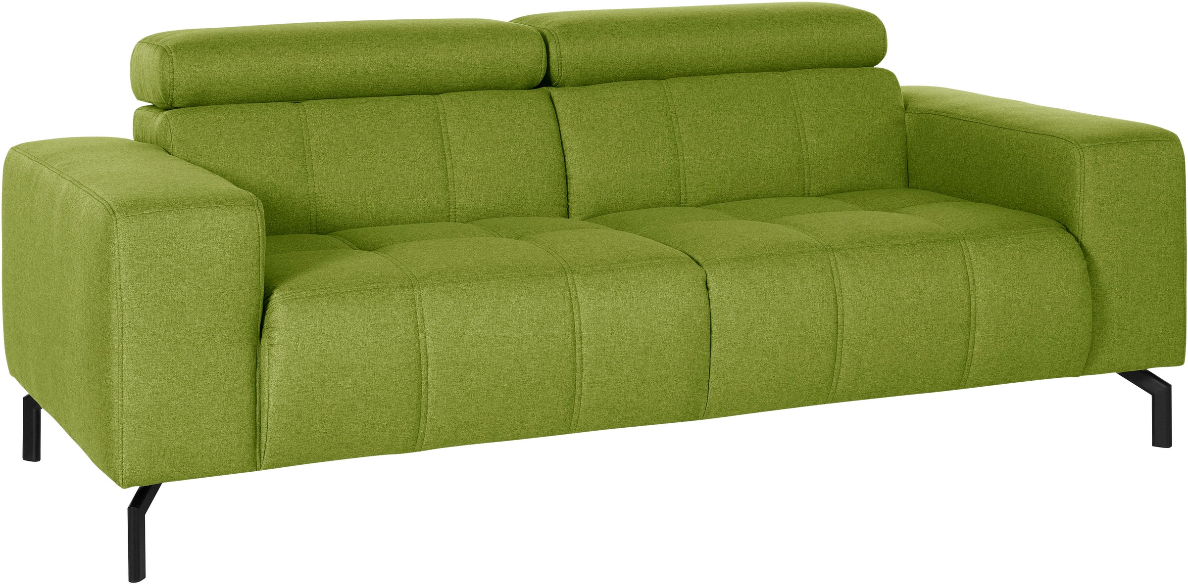 Image of DOMO collection 2-Sitzer "Cunelli, moderne Sitznähte als Designelement, fester Sitzkomfort" whlw. verstellbare Kopfteile, passend für gängige Saugroboter