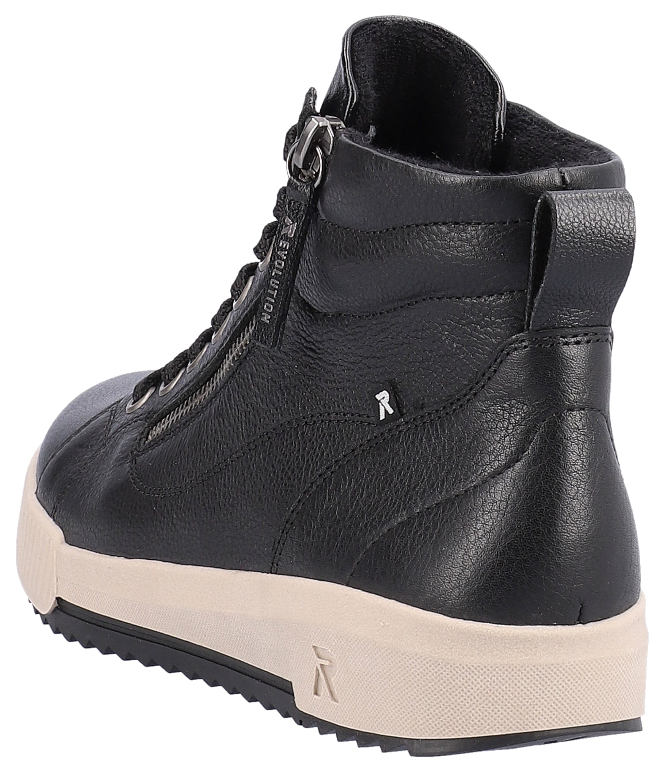 RIEKER Sport Schnürboots, Stiefelette, High Top Sneaker, Freizeitboots mit Reissverschluss