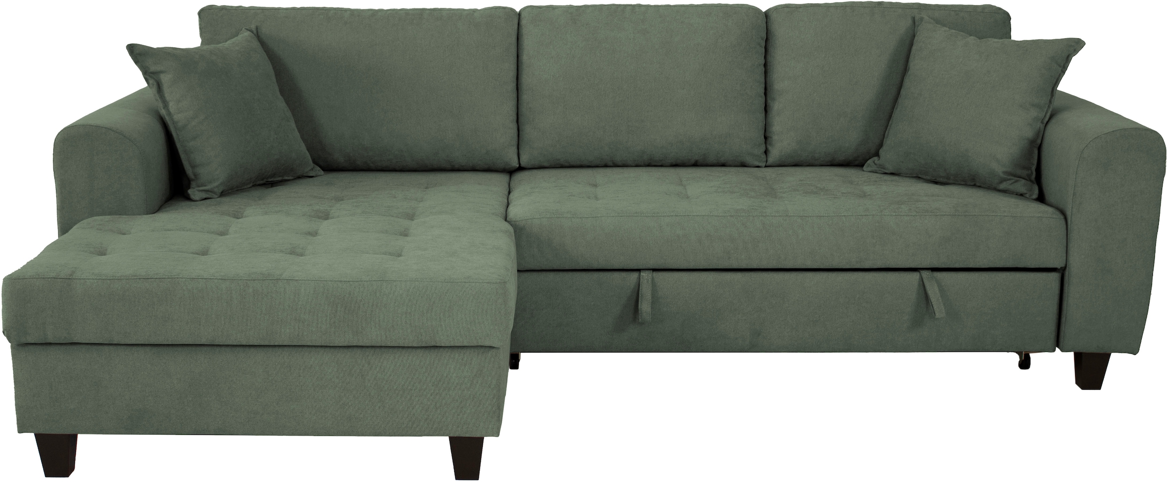 Trends by HG Canapé d'angle »Moritz L-Form, B: 265 cm« avec fonction couchage, coffre-lit & coussin décoratif