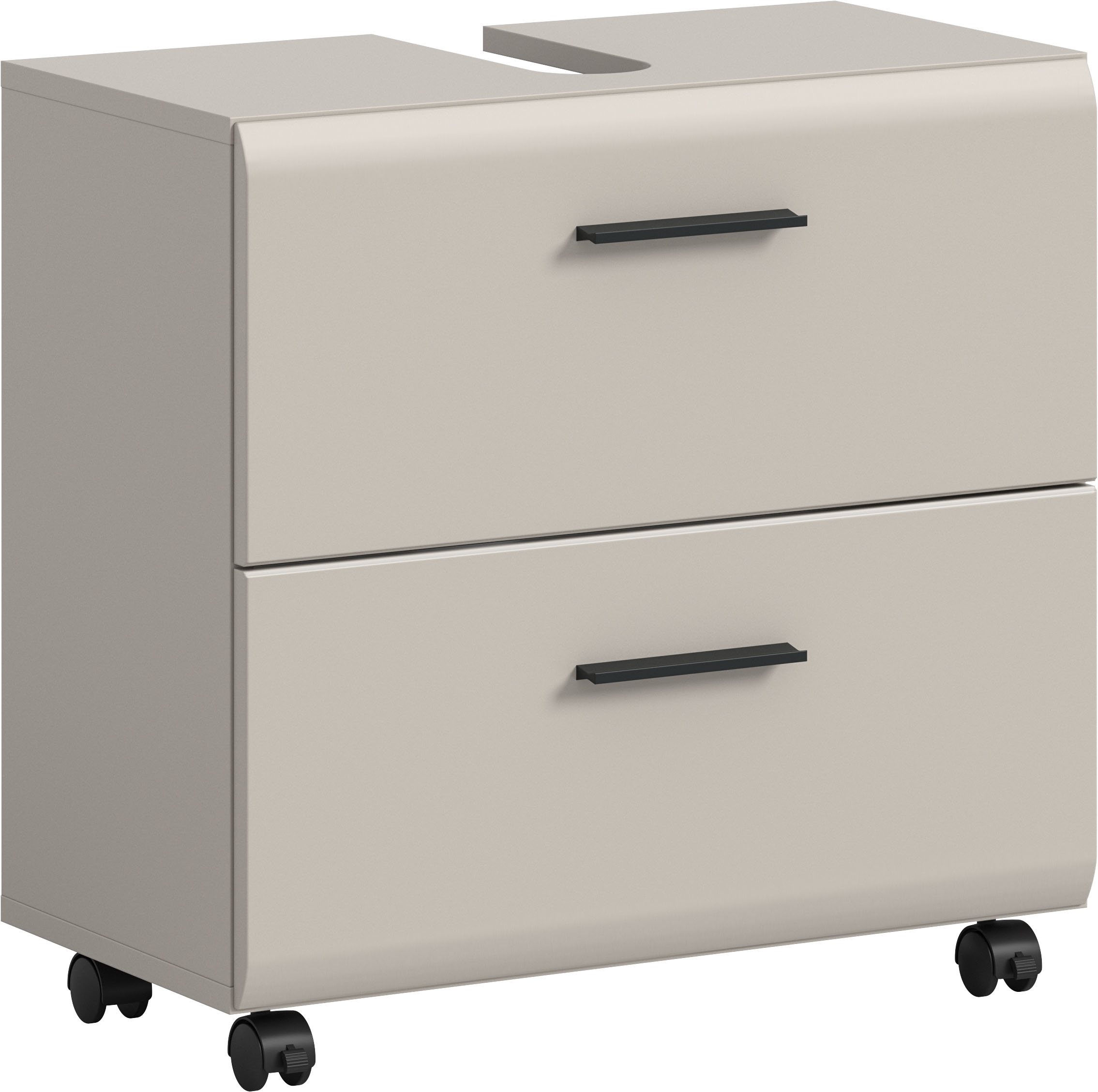 Image of welltime Waschbeckenunterschrank "FLORENZ, Waschbeckenunterschrank mit Rollen, hochwertige MDF-Front" 1 Stk. tlg. Waschbeckenunterschrank, WBU, Unterschrank, Bad, Badezimmer