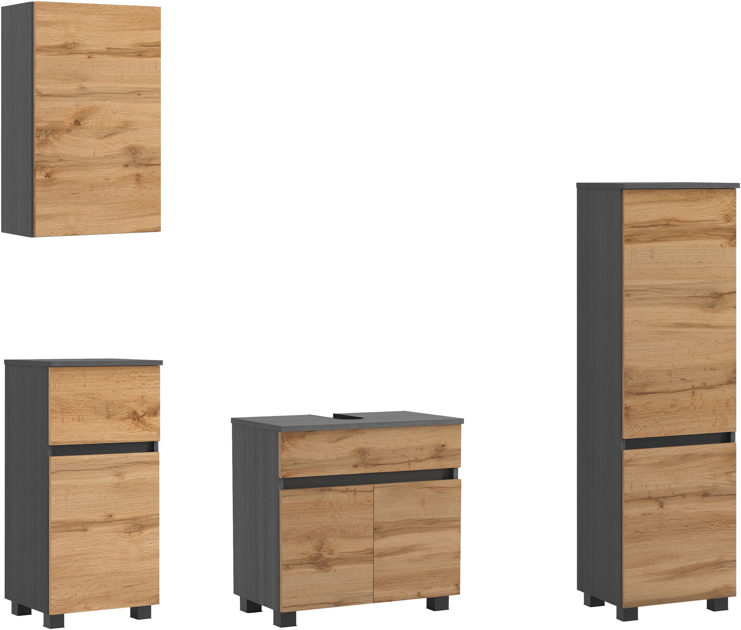 Image of GOODproduct Badmöbel-Set "BOZEN, 4-tlg. Unterbecken-Set - Midischrank"