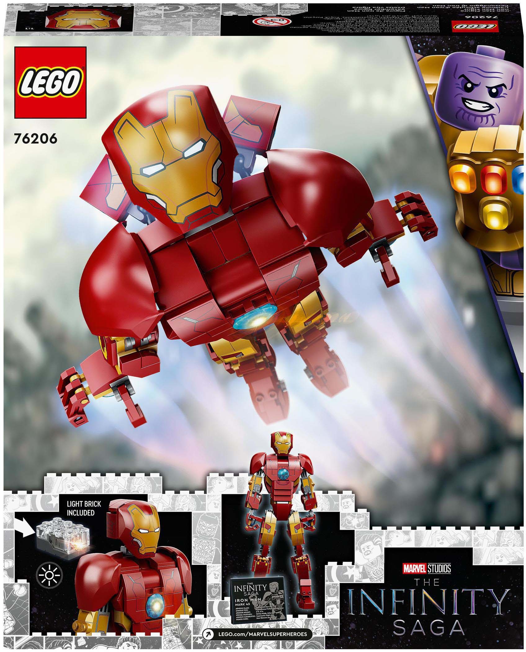 LEGO® Konstruktionsspielsteine »Iron Man Figur (76206), LEGO® Marvel«, (381 St.)