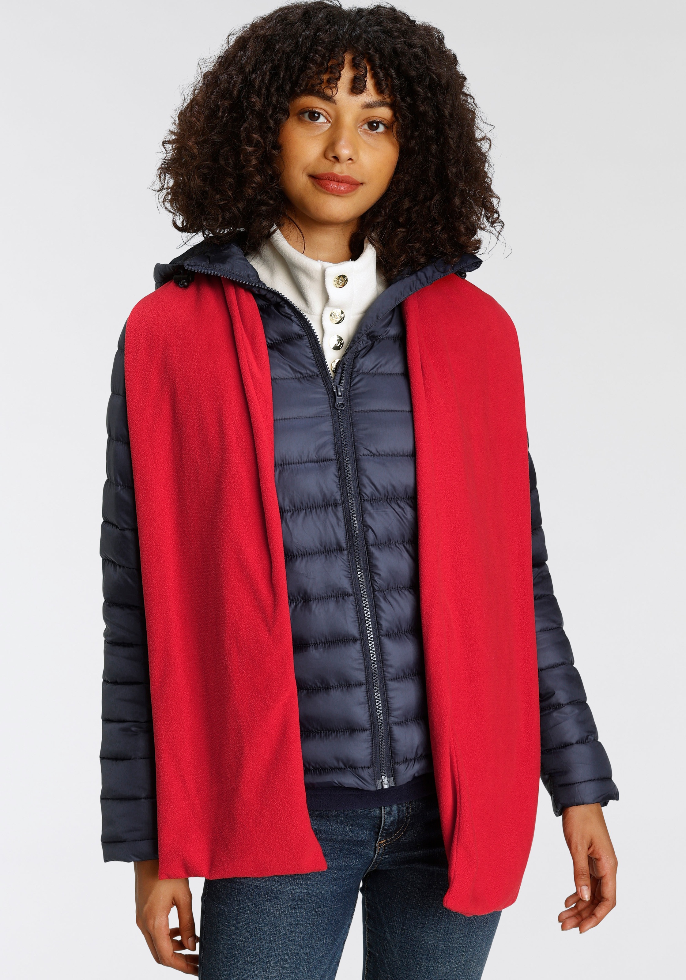 Image of TOM TAILOR Polo Team Steppjacke, (Set, 2 St., mit Schal), mit grossen Logodruck auf dem Rücken - NEUE KOLLEKTION bei Ackermann Versand Schweiz