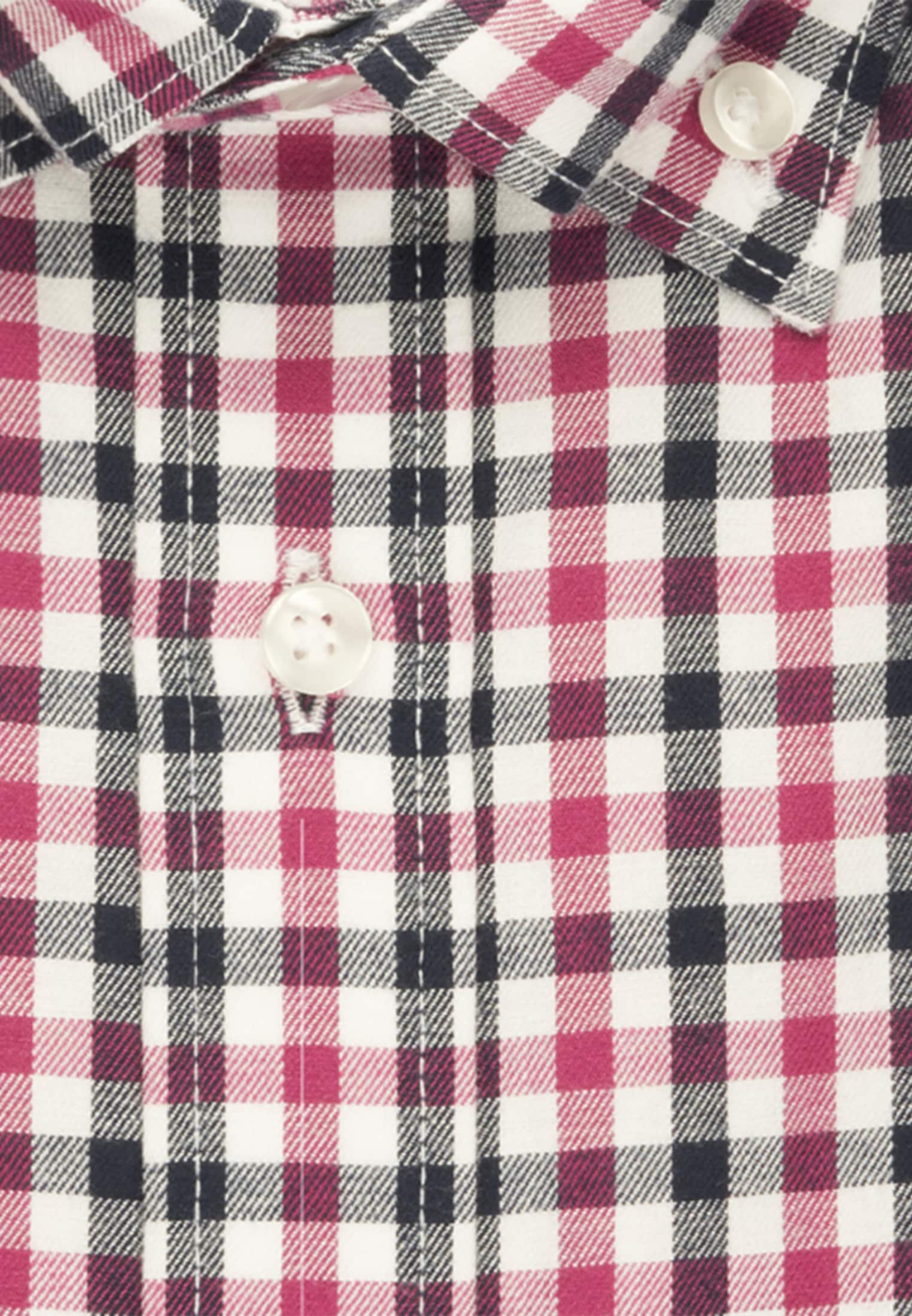 seidensticker Flanellhemd »Shaped« Shaped 1/1 Button-Down-Kragen Karo