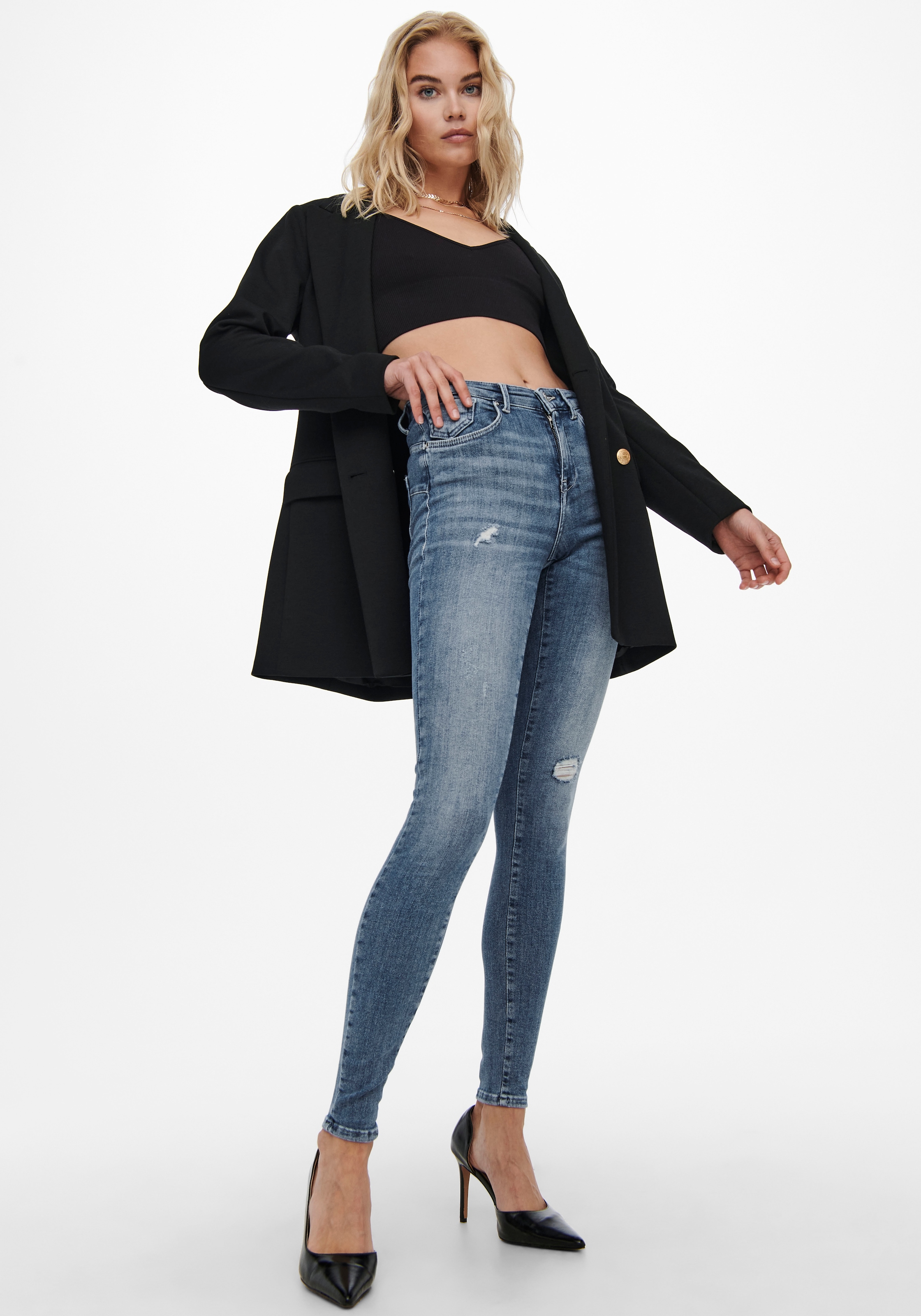 ♕ ONLY Skinny-fit-Jeans »ONLPOWER LIFE MID PUSH« versandkostenfrei  bestellen