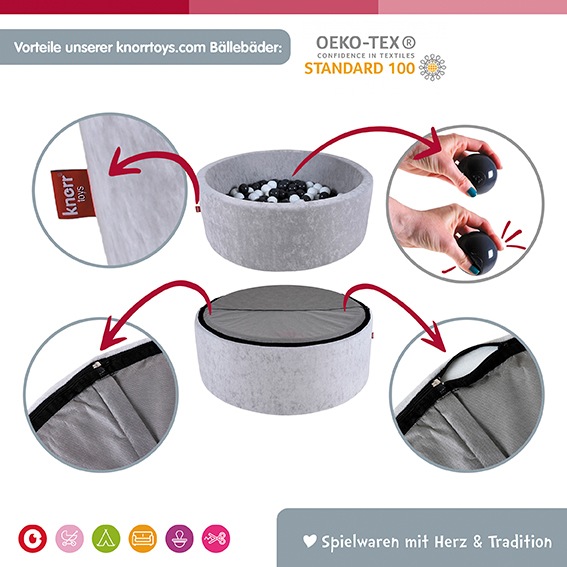 Knorrtoys® Bällebad »Soft, Grey White Stars«, mit 300 Bällen Grey/creme; Made in Europe