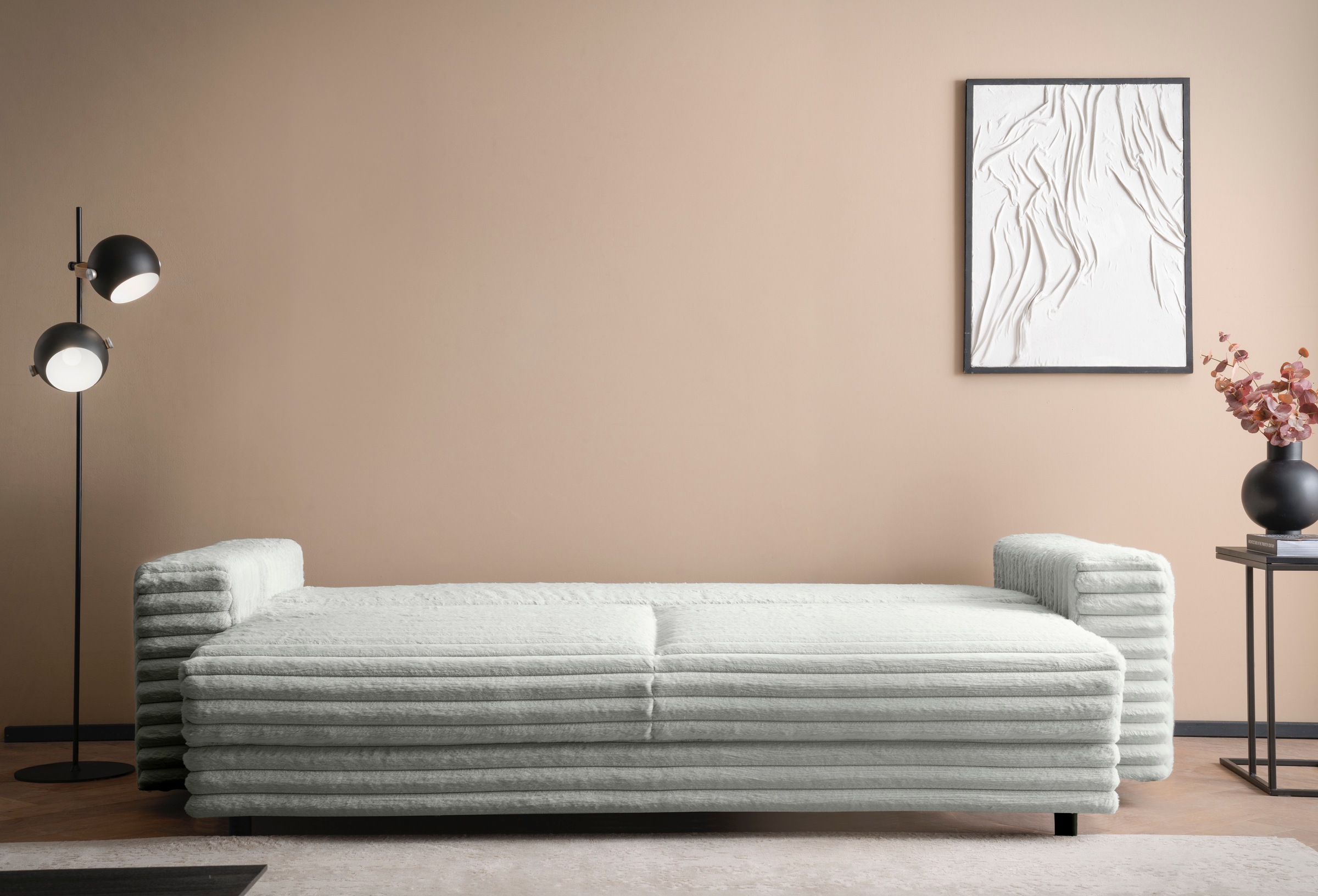 LeGer Home by Lena Gercke Schlafsofa »Imoga, Polster mit Schlaffunktion, 3-Sitzer Sofa, Couch mit Bettkasten«, in modernen Farben und Stoffen, Bettfunktion, Liegefläche: 200x150 cm