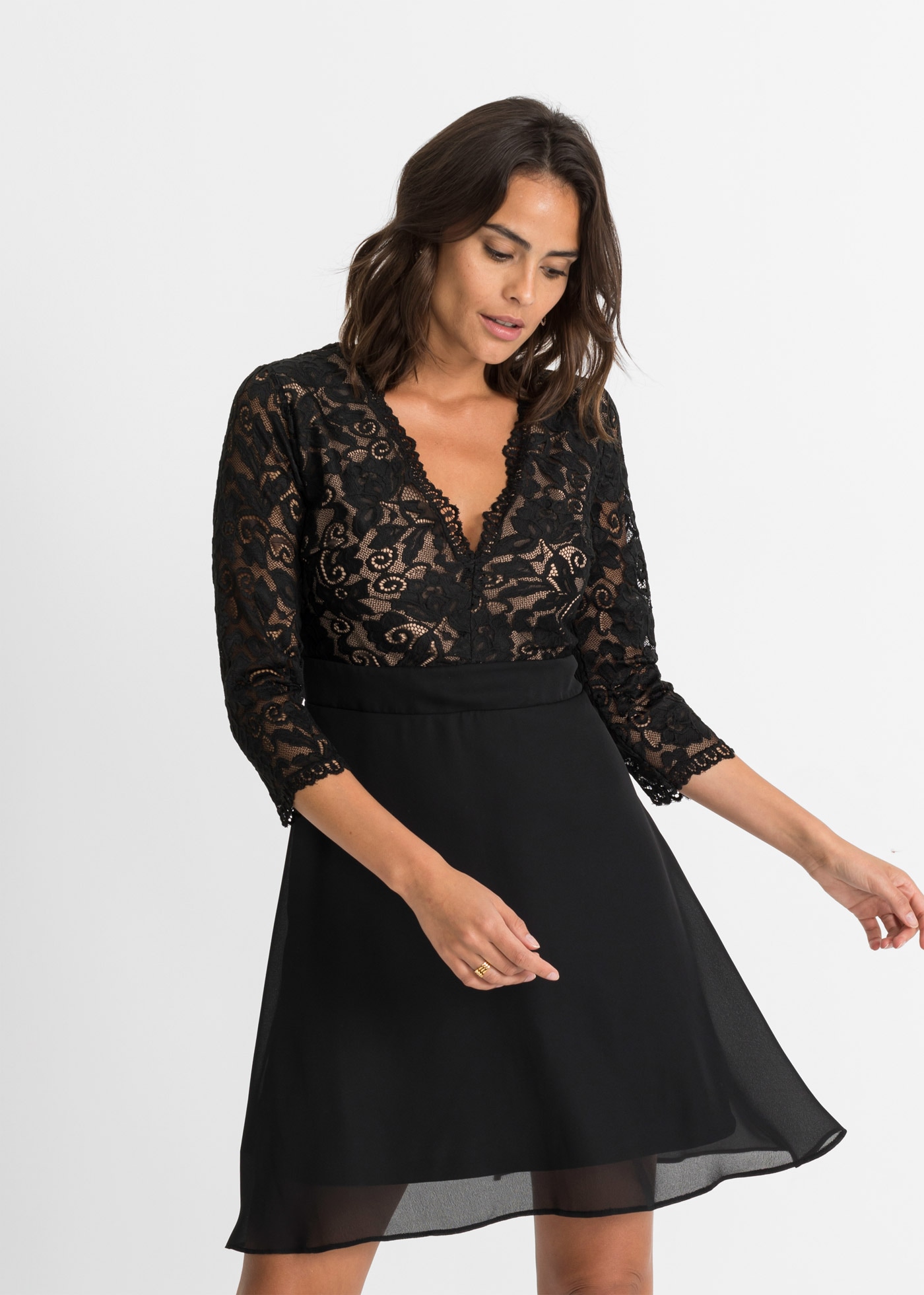 Image of bonprix Midikleid 1 tlg. tlg. festlicher Stil, aus Polyester, mit Spitze und Elasthan-Anteil