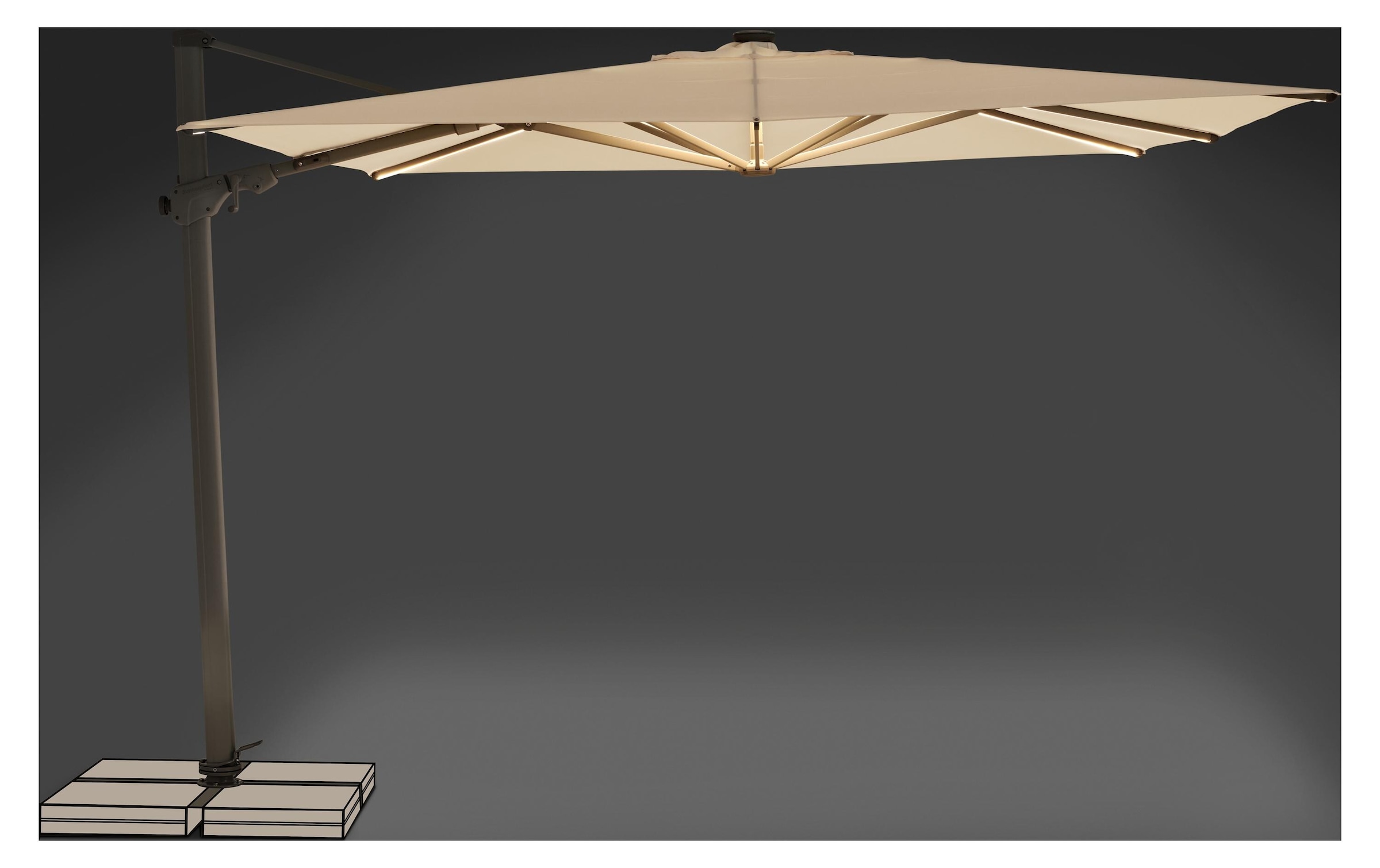 Sonnenschirm »Suncomfort by Glatz Varioflex Solar LED, 300 x 300 cm«