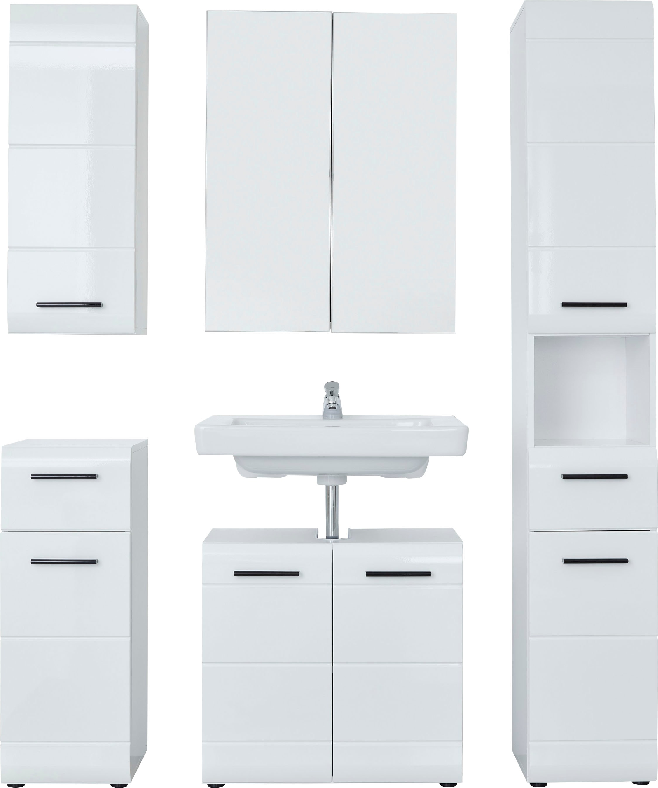 welltime Badmöbel-Set »Sovana« Set, 5 Stk. tlg.