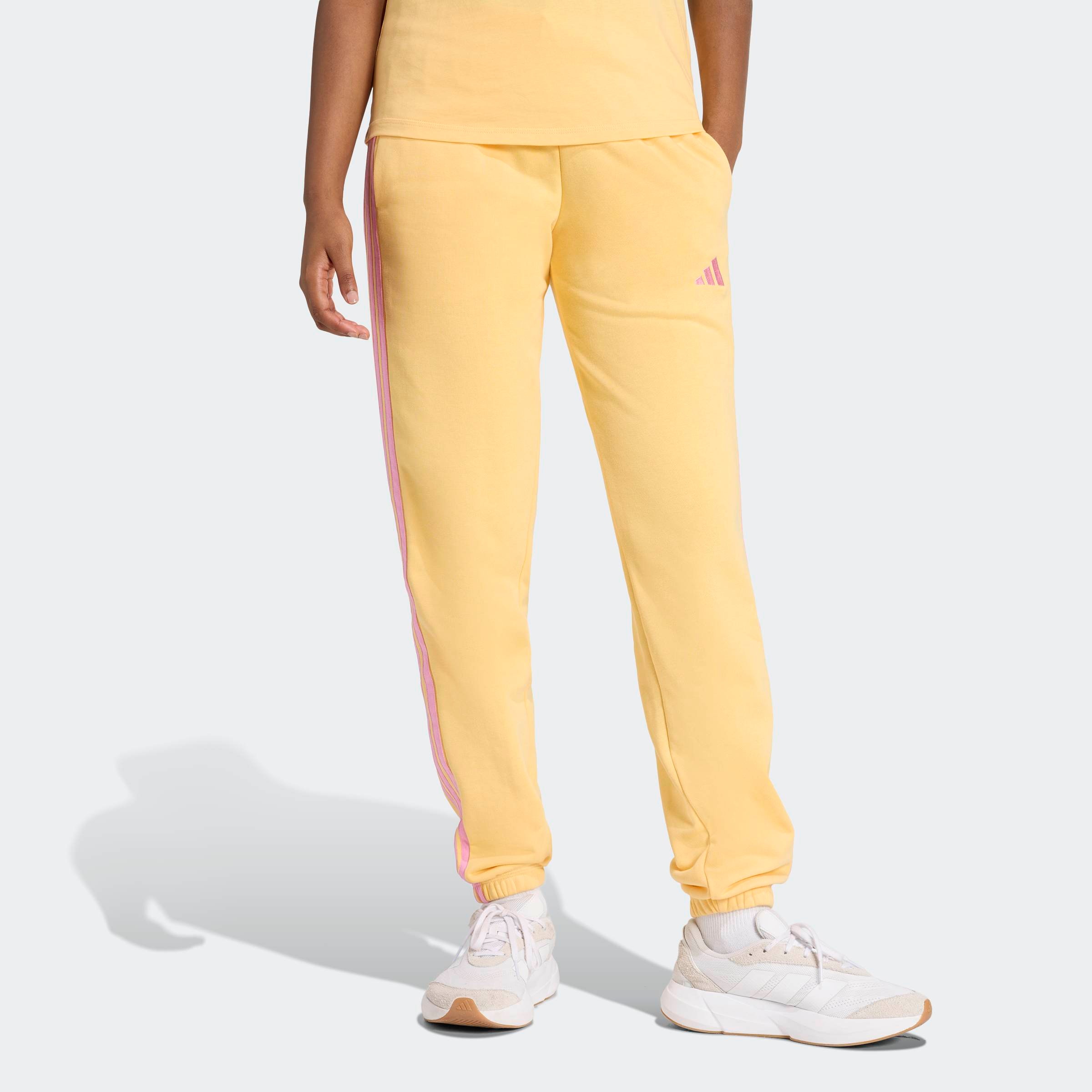 Image of adidas Sportswear Sporthose "ESSENTIALS 3-STREIFEN FRENCH TERRY CUFFED" Reguläre Passform, mittelhoher Bund, weiches French Terry Material
