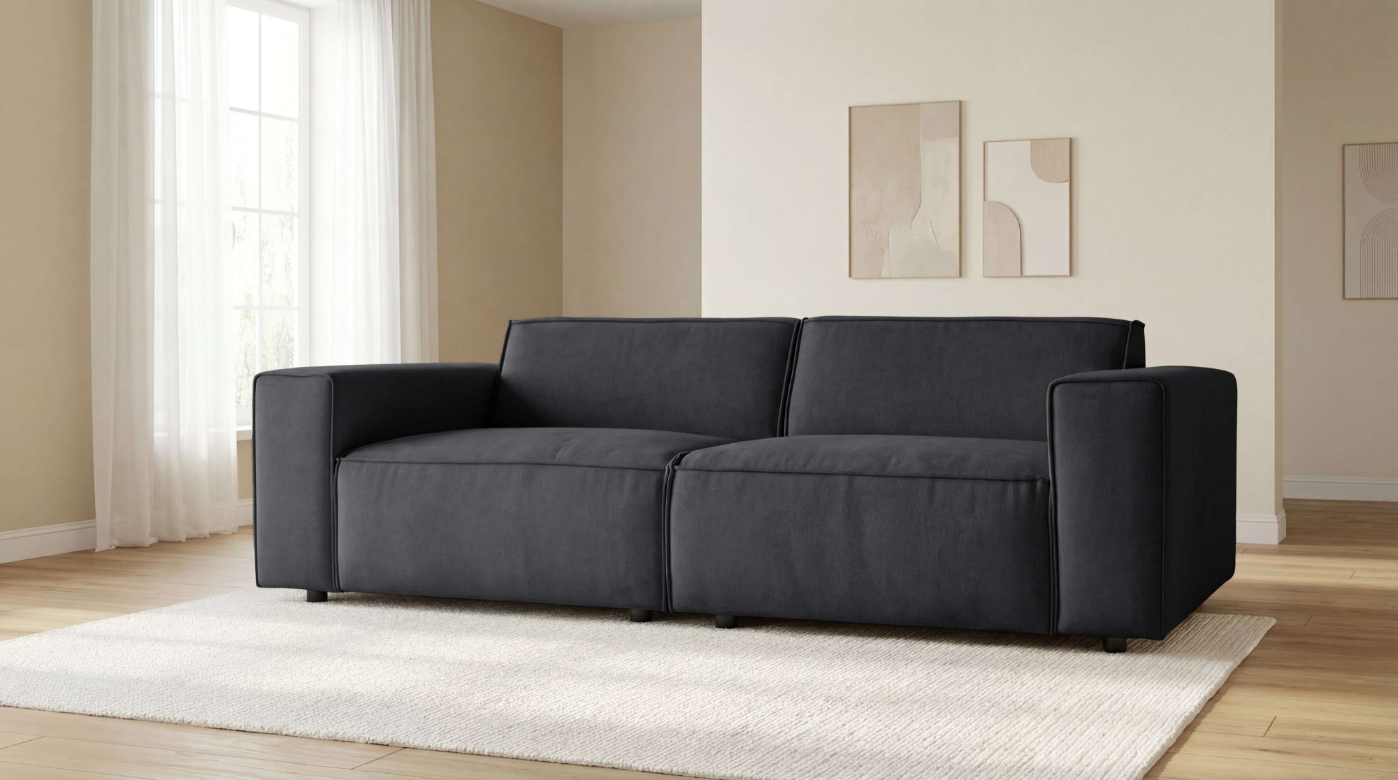Image of GOODproduct 2-Sitzer "Jorrena, extra weicher Chenille-Stoff" Kompaktsofa, 3 Komfortstufen, Breite 226 cm, mit Wellenunterfederung