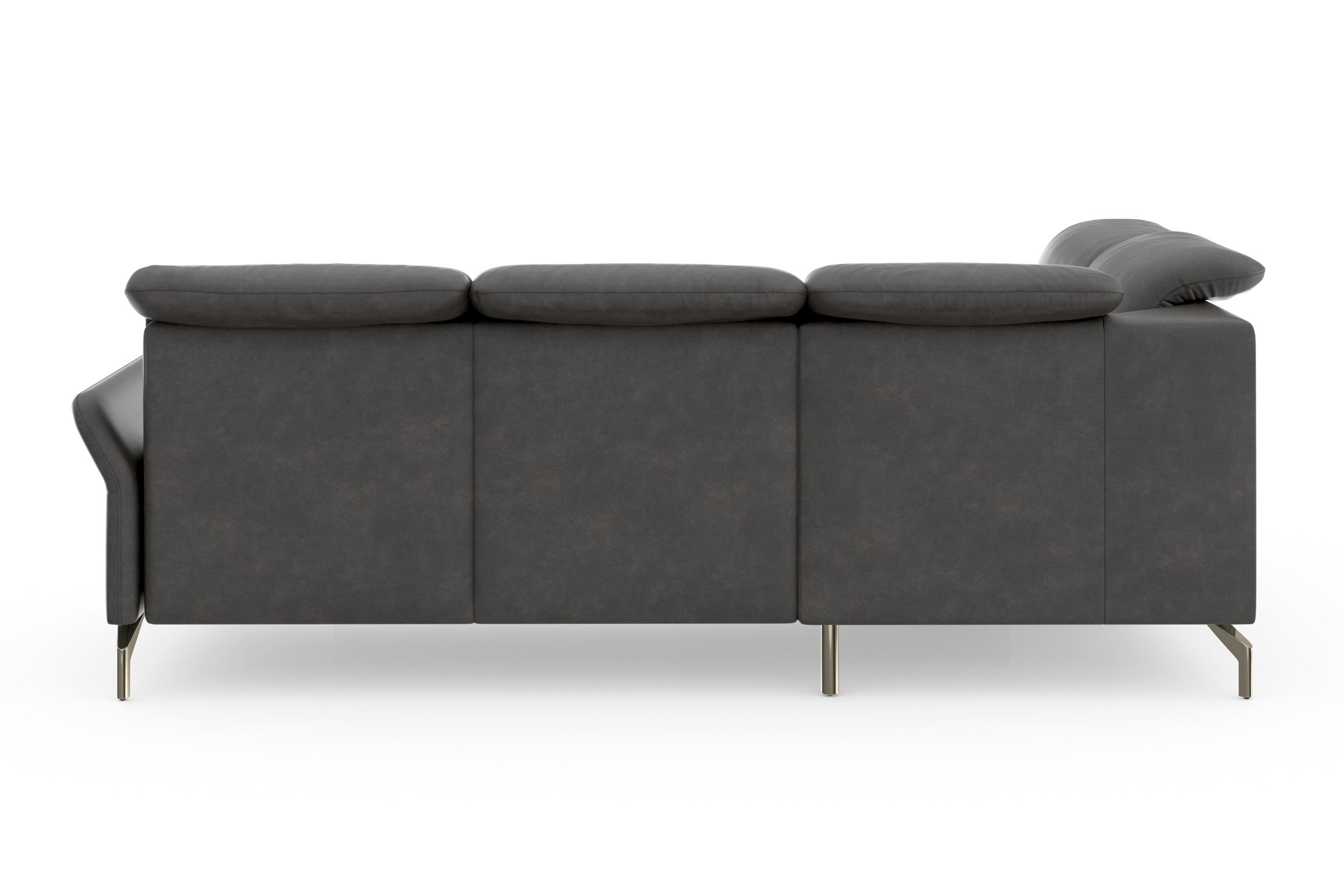sit&more Ecksofa »Fashion L-Form«, wahlweise mit Kopfteilverstellung, Vorziehsitz, motorisch, Nickelfüsse