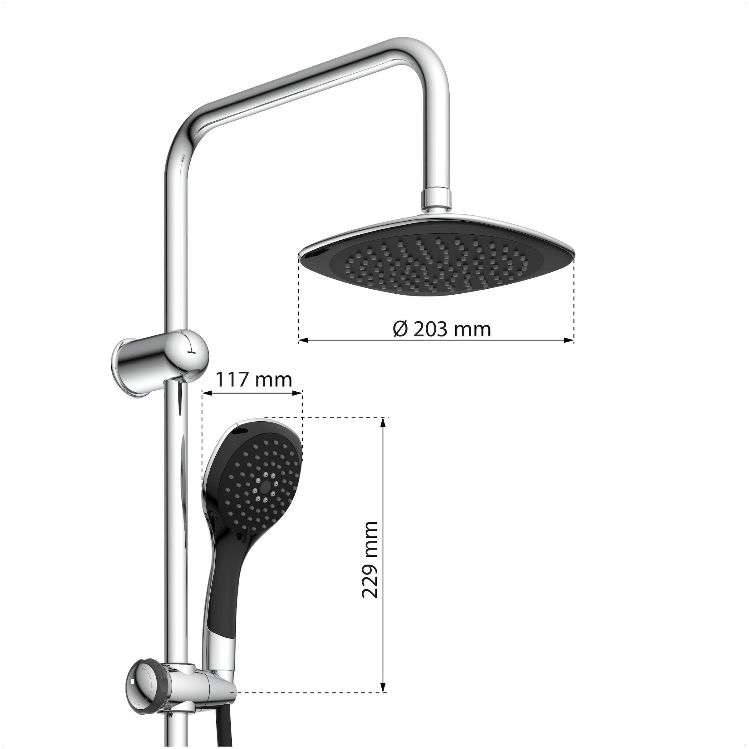 Eisl Garniture de douche »Duschtraum« ensemble de douche avec pommeau fixe et douchette, douche pluie 3 fonctions