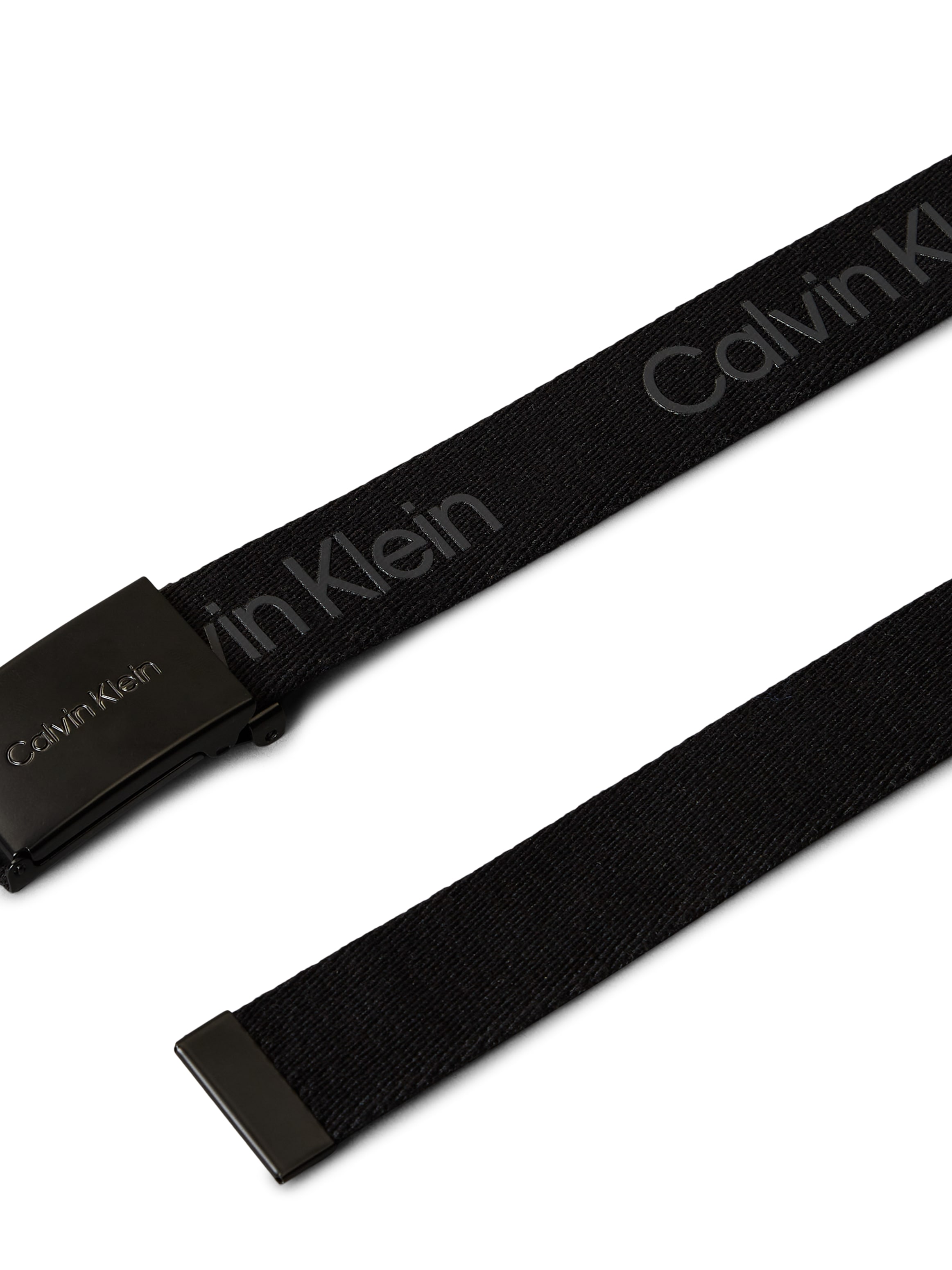 Calvin Klein Jeans Ceinture synthétique »CALVIN LOGO CANVAS BELT« Logodrucke, Koppelschliesse