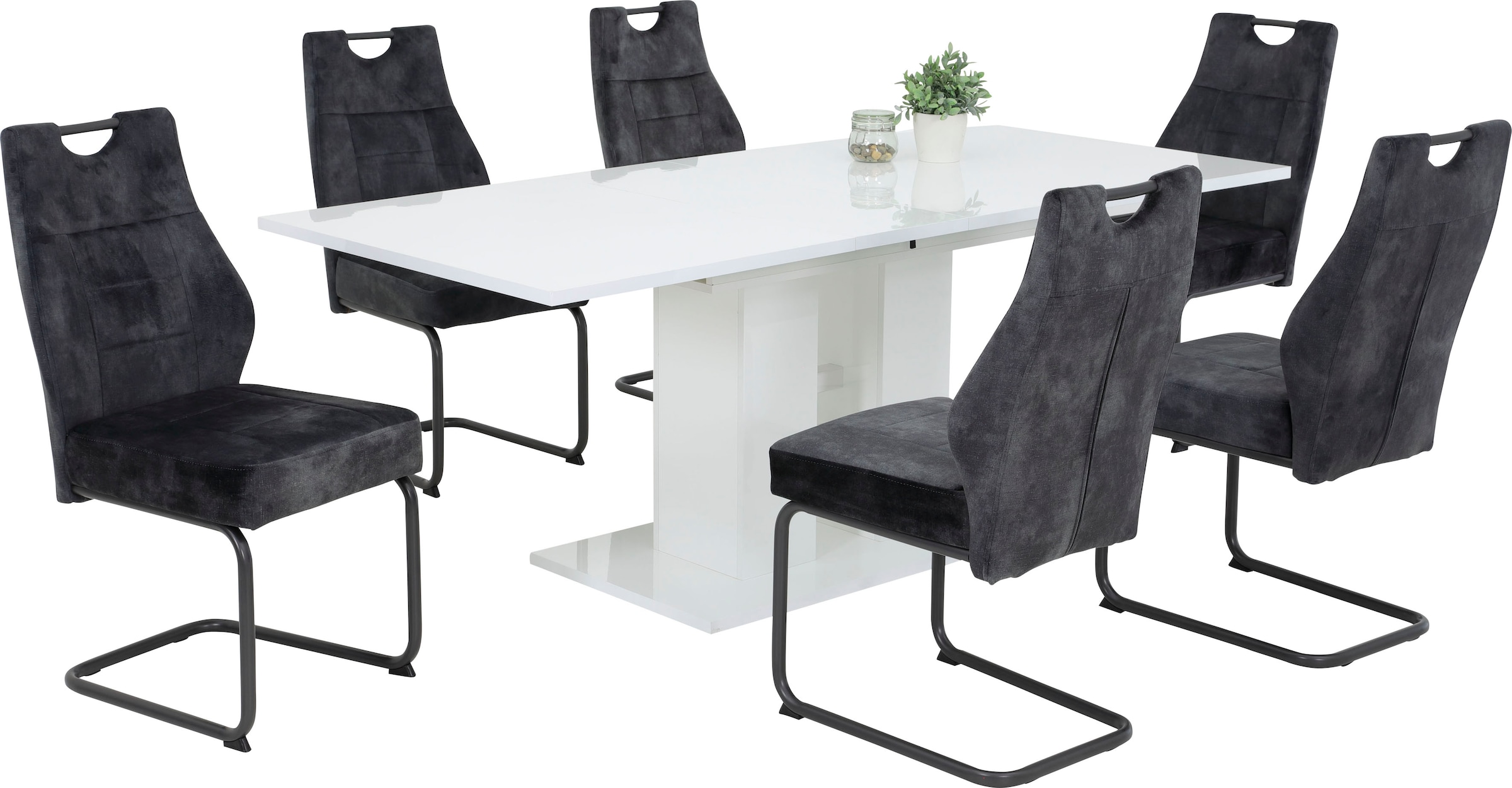 HELA Esszimmerstuhl »Linda S Schwingstuhl BESTSELLER«, (Set), 1 St., Samtvelours, mit Taschenfederkern Sitz, mit 140KG belastbar, Freischwinger