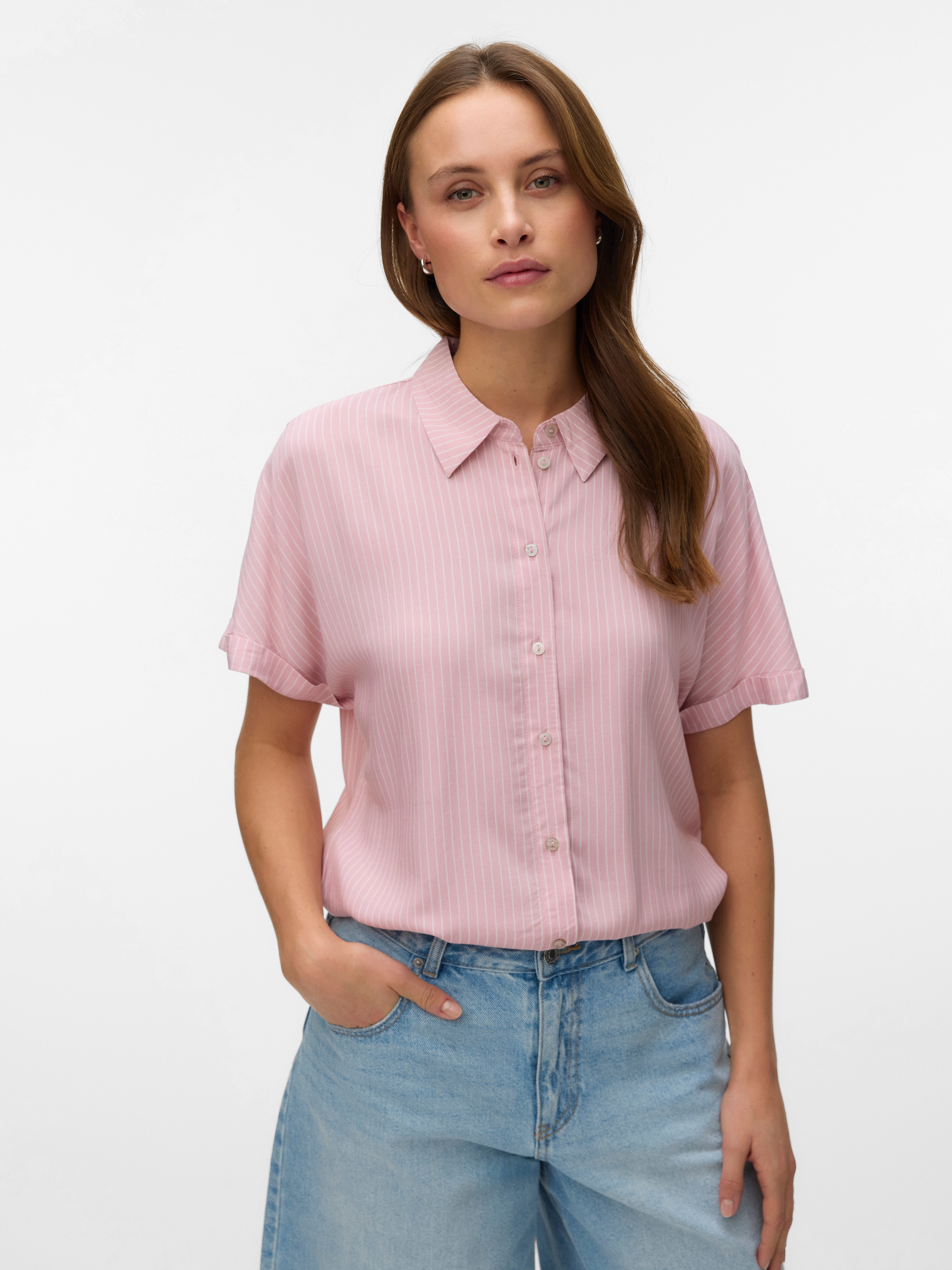 Image of Vero Moda Kurzarmbluse "VMALICE SS SHIRT WVN NOOS" Viskose