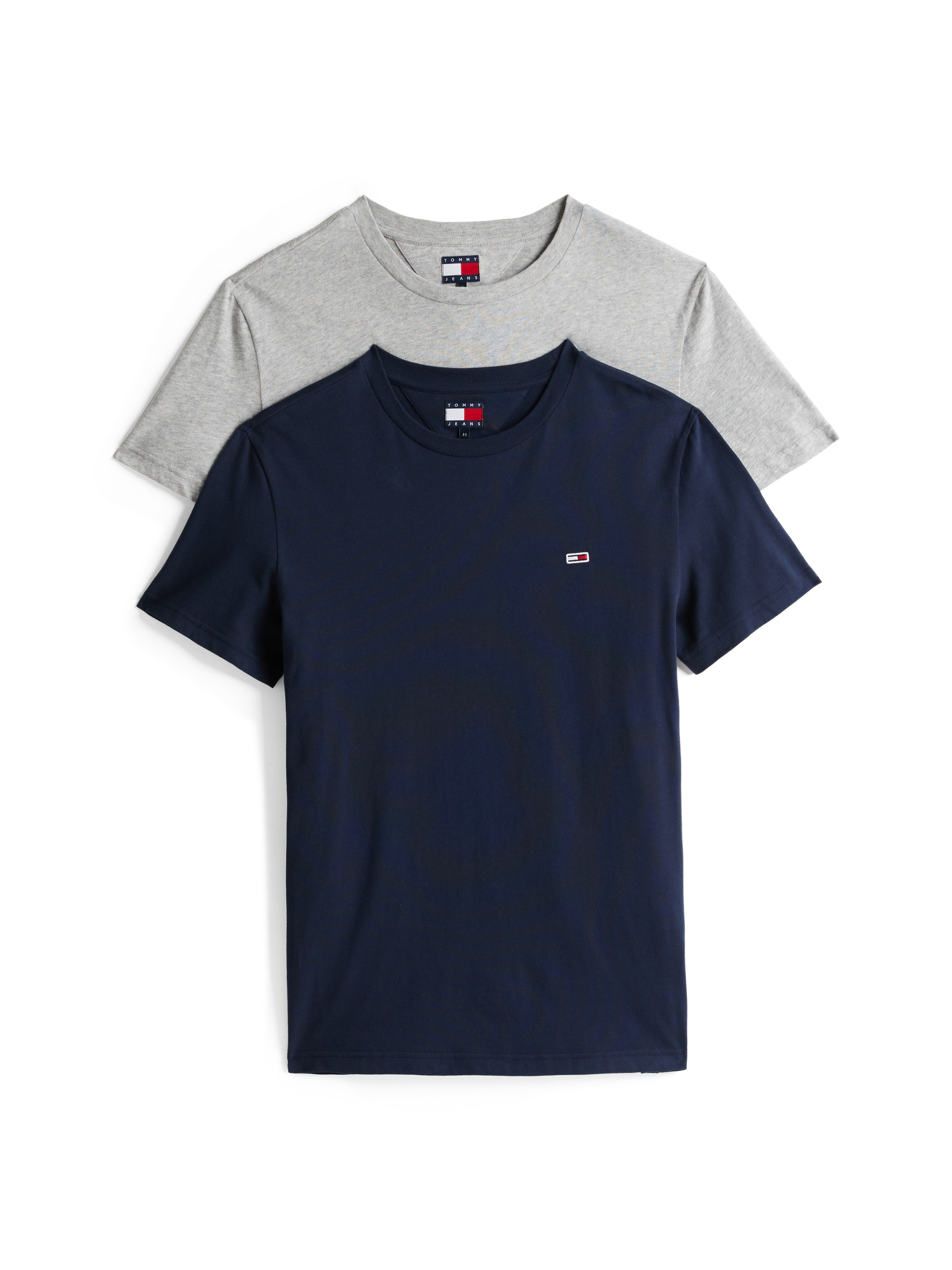 Tommy Jeans Rundhalsshirt »TJM XSLIM 2PACK JERSEY TEE EXT«, (Packung, 2er-Pack), Logostickerei, 2Pack