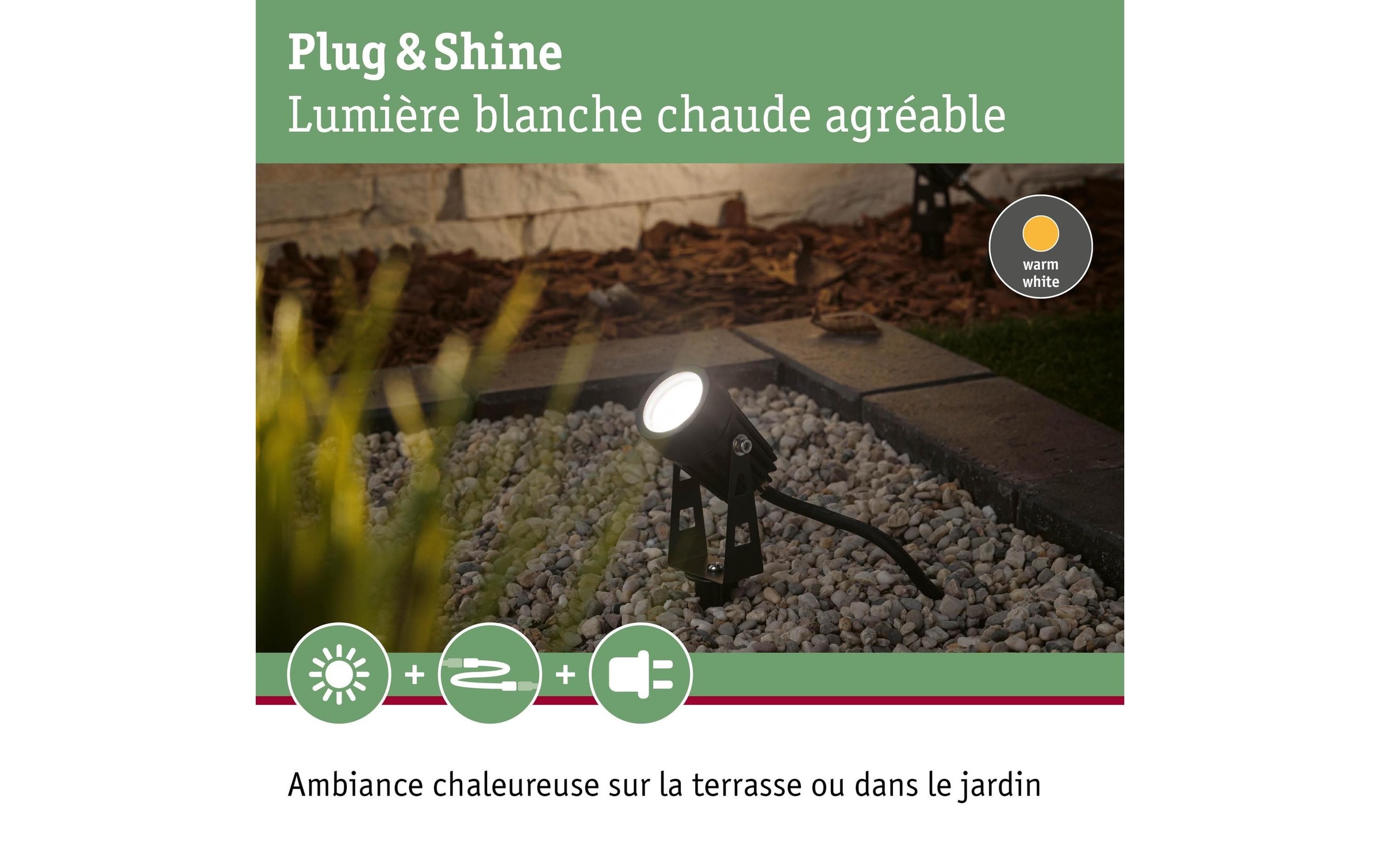 Paulmann Projecteur de jardin »Plug & Shine IP65, 3000 K, 2 W« 1 cuis